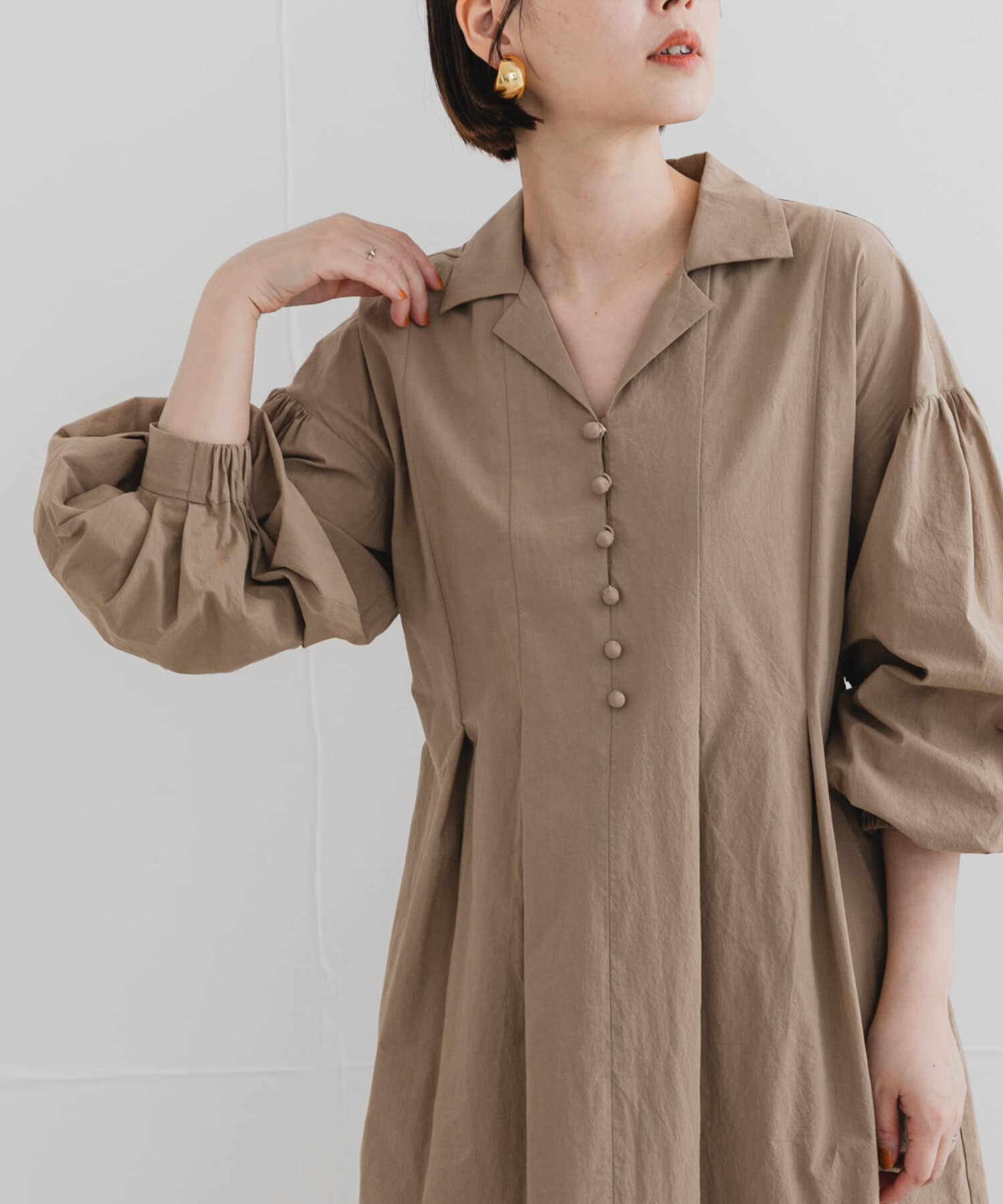 URBAN RESEARCH ROSSO「F by ROSSO　オープンカラーワンピース」|ワンピース|