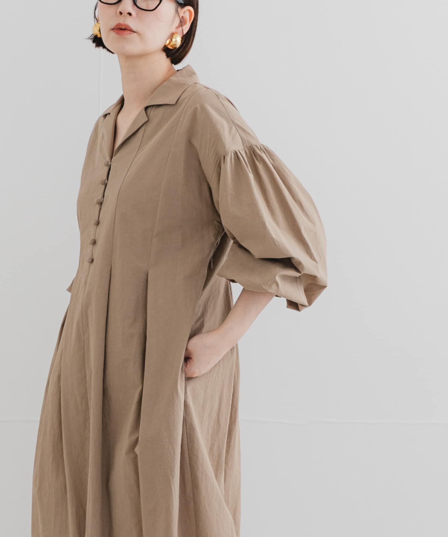 URBAN RESEARCH ROSSO「F by ROSSO　オープンカラーワンピース」|ワンピース|