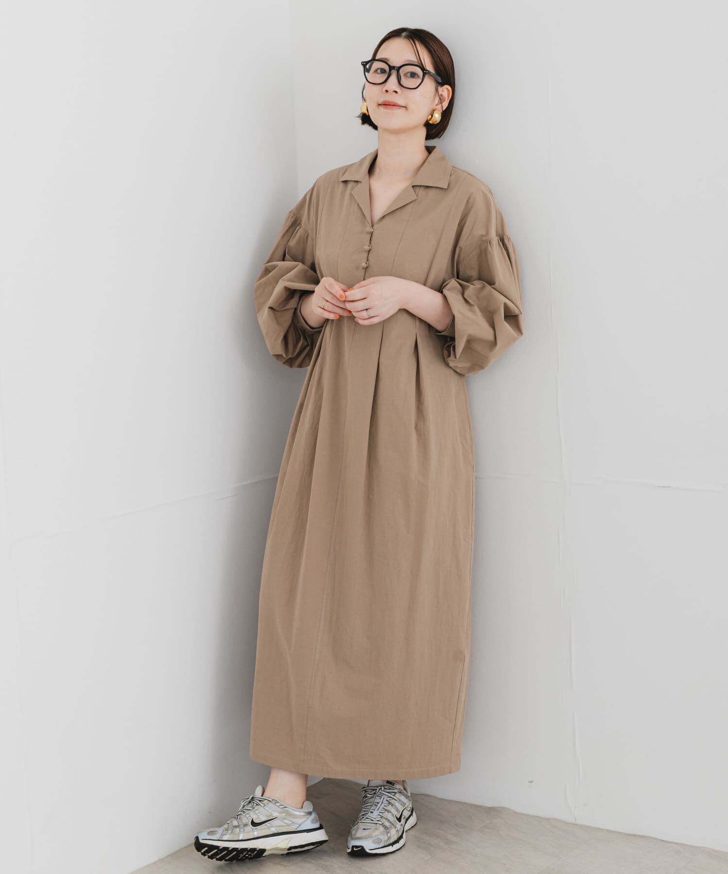 URBAN RESEARCH ROSSO「F by ROSSO　オープンカラーワンピース」|ワンピース|