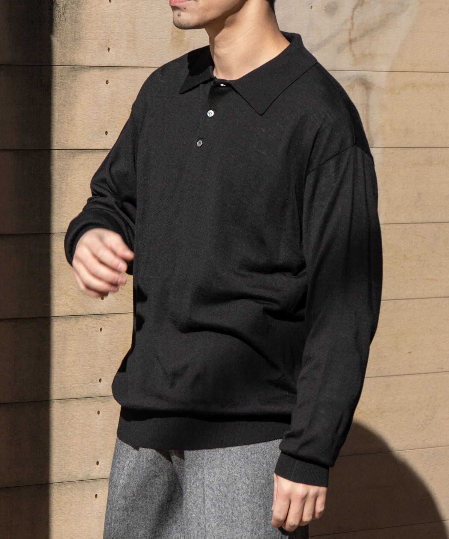 URBAN RESEARCH ROSSO「イタリア糸メリノウールニットポロシャツ」|ニット・セーター|