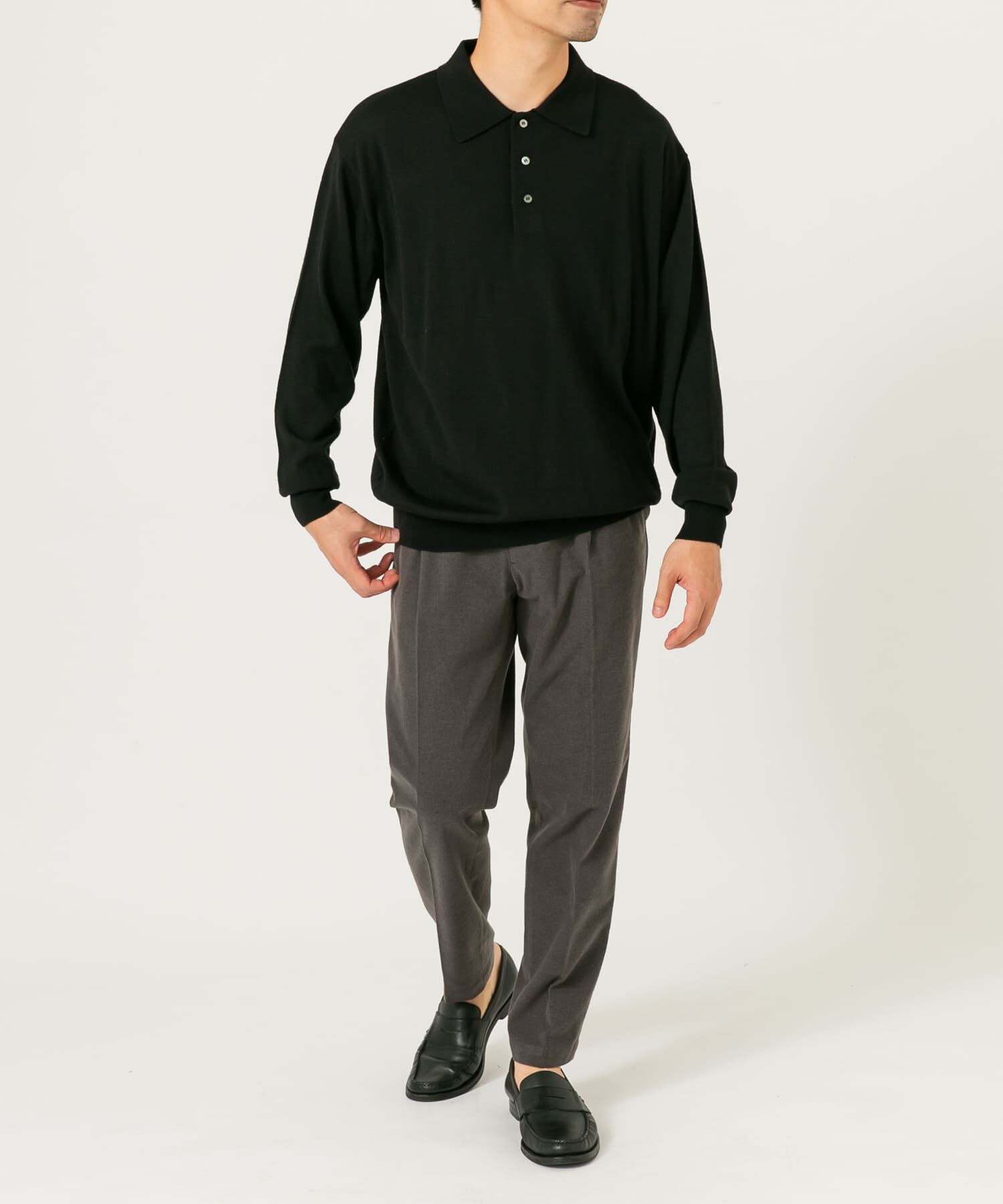 URBAN RESEARCH ROSSO「イタリア糸メリノウールニットポロシャツ」|ニット・セーター|