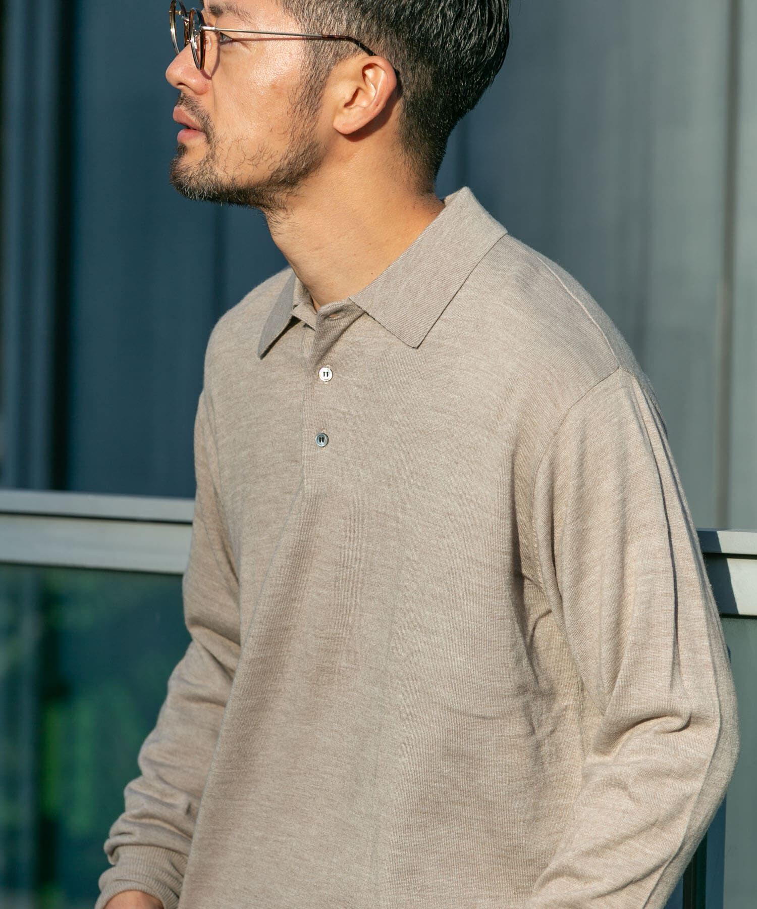 URBAN RESEARCH ROSSO「イタリア糸メリノウールニットポロシャツ」|ニット・セーター|