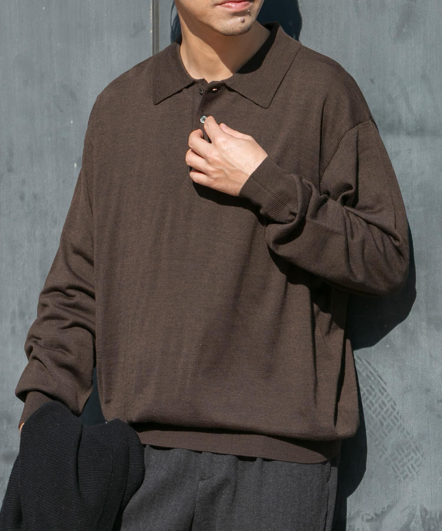 URBAN RESEARCH ROSSO「イタリア糸メリノウールニットポロシャツ」|ニット・セーター|