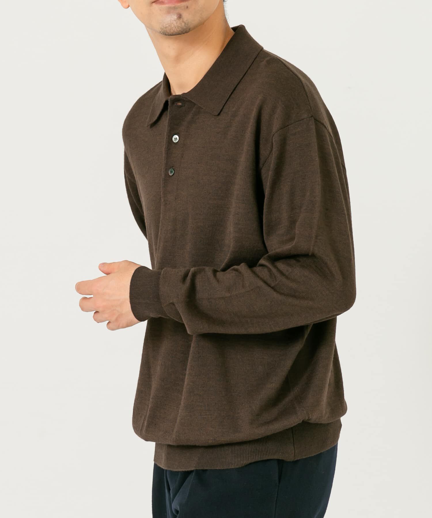 URBAN RESEARCH ROSSO「イタリア糸メリノウールニットポロシャツ」|ニット・セーター|