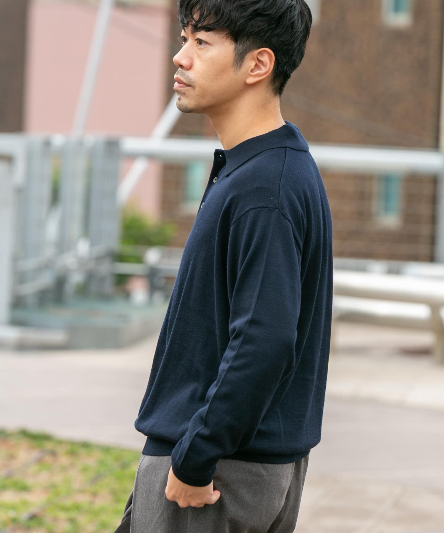 URBAN RESEARCH ROSSO「イタリア糸メリノウールニットポロシャツ」|ニット・セーター|