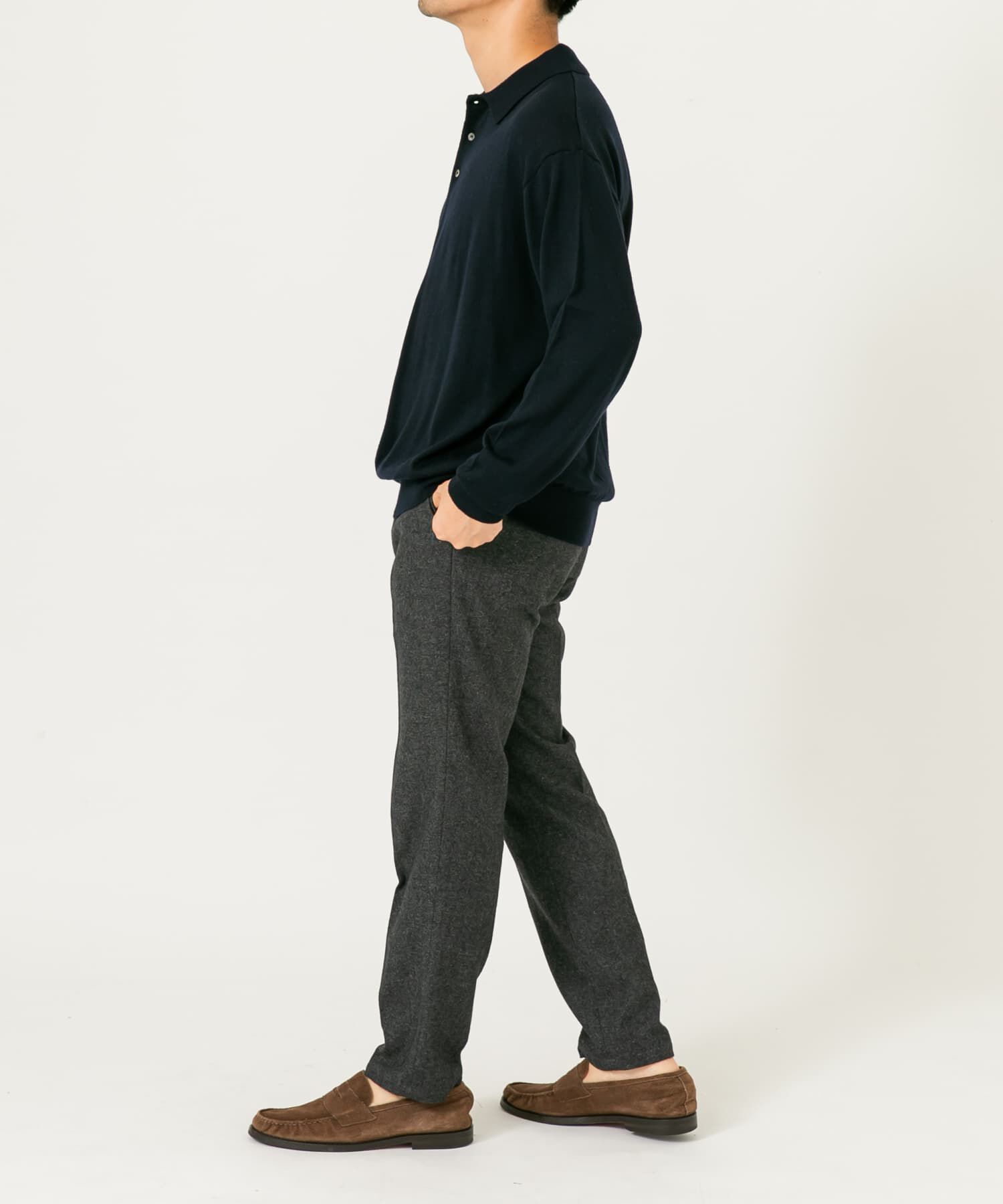 URBAN RESEARCH ROSSO「イタリア糸メリノウールニットポロシャツ」|ニット・セーター|