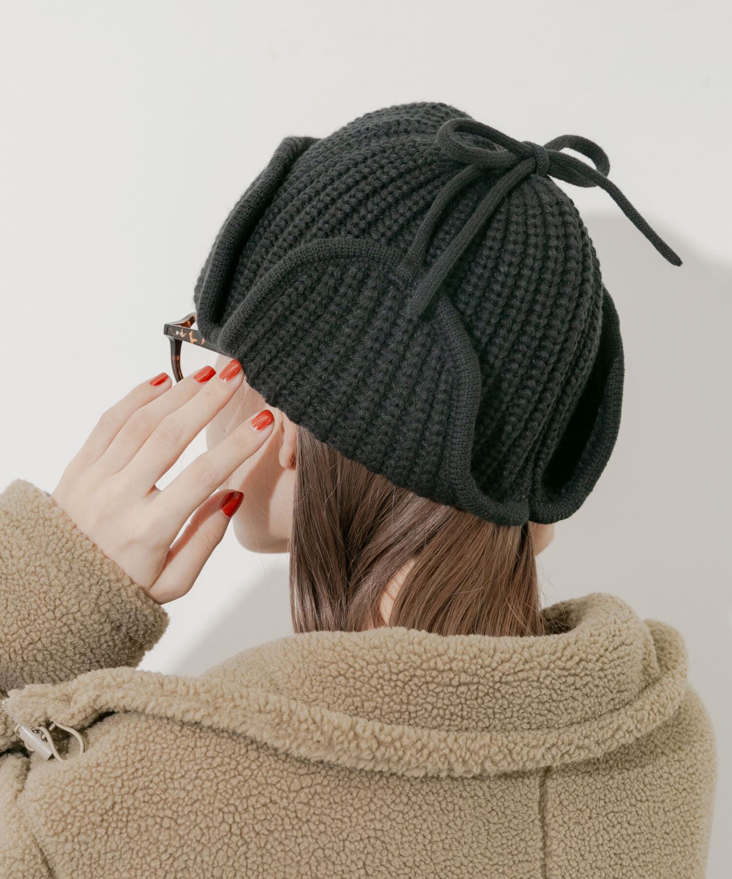 SMELLY「リブニットフライトキャップ」|ニット帽|