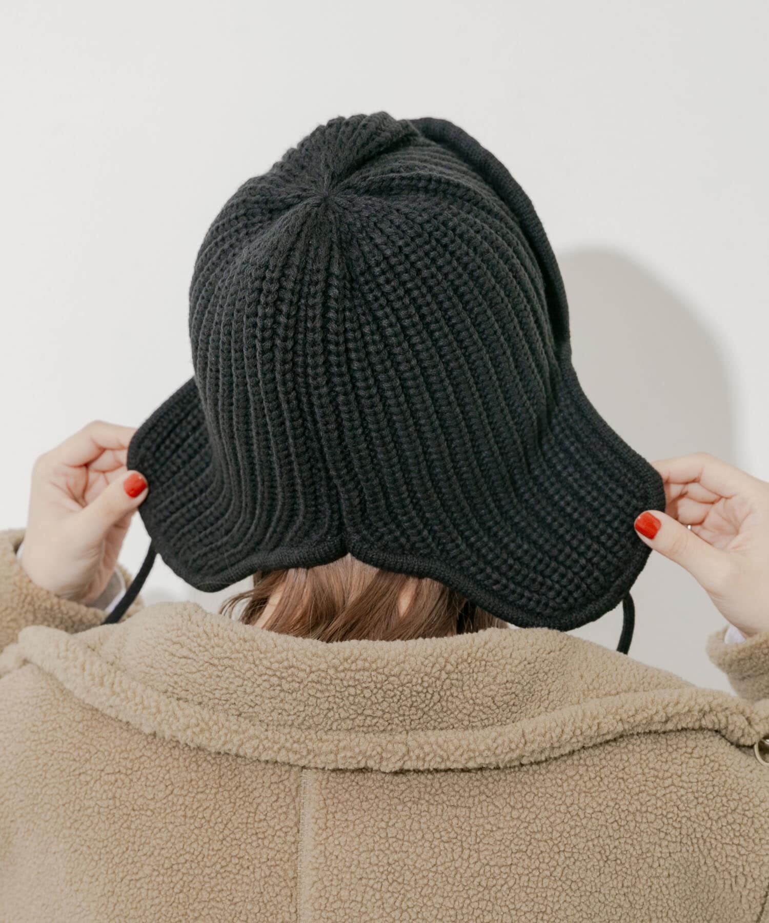 SMELLY「リブニットフライトキャップ」|ニット帽|