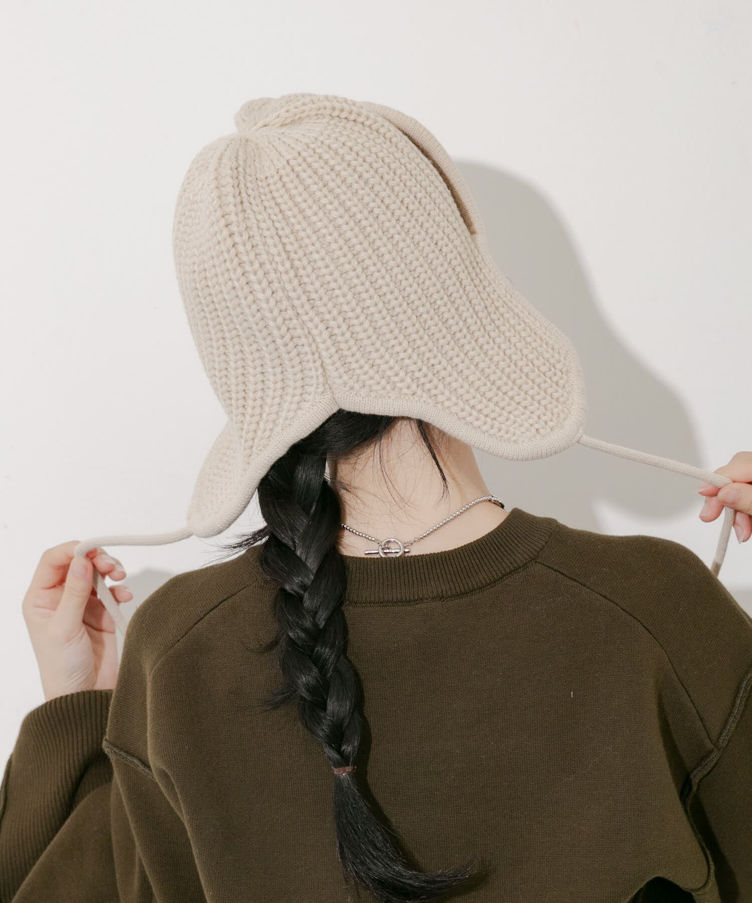 SMELLY「リブニットフライトキャップ」|ニット帽|