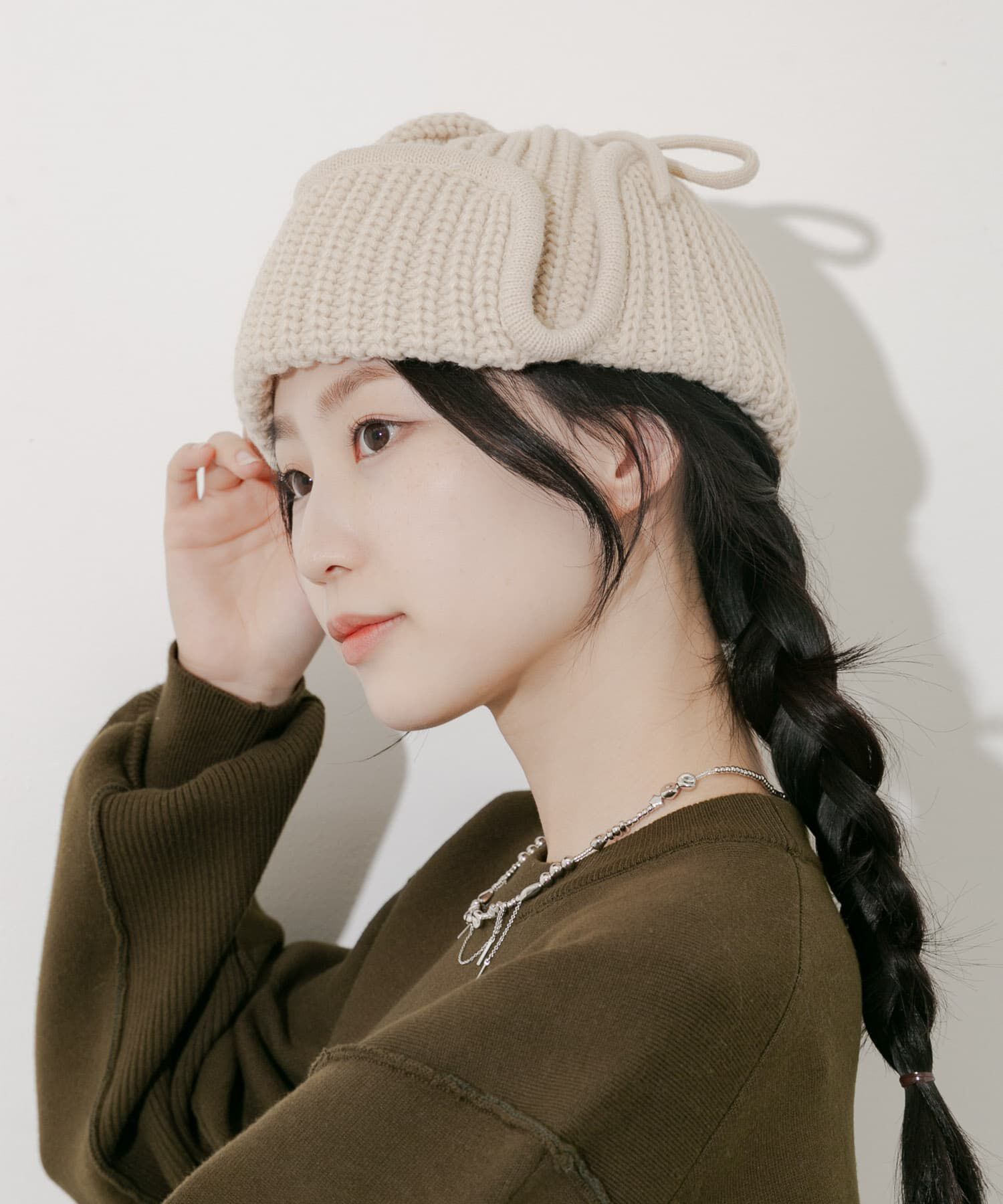 SMELLY「リブニットフライトキャップ」|ニット帽|