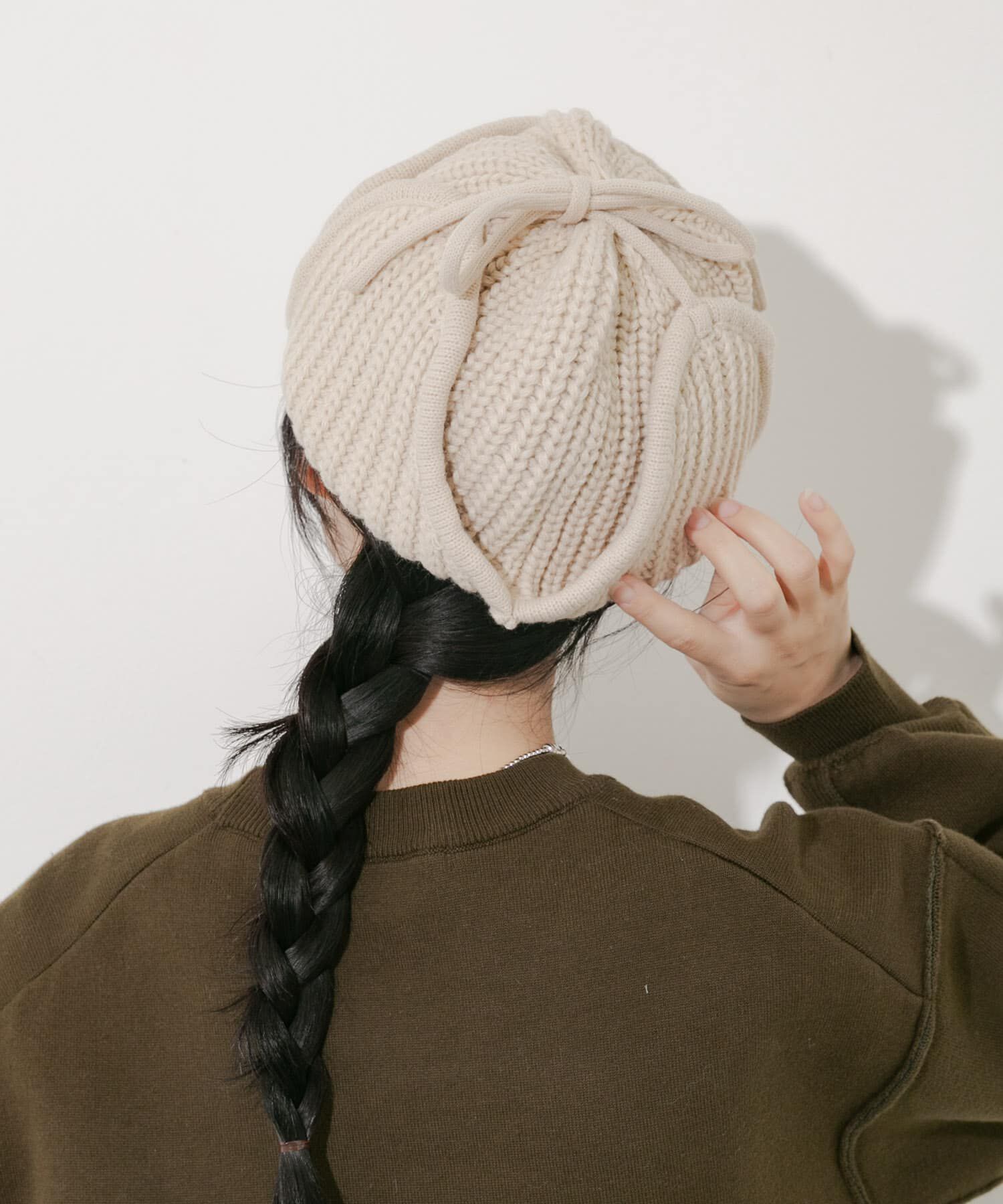 SMELLY「リブニットフライトキャップ」|ニット帽|