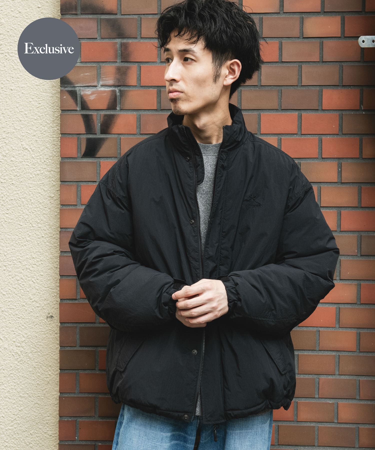 URBAN RESEARCH DOORS「『別注』Snow Peak Apparel&times;DOORS　N/T Insulation Jacket」|ノーカラーコート|ブラック