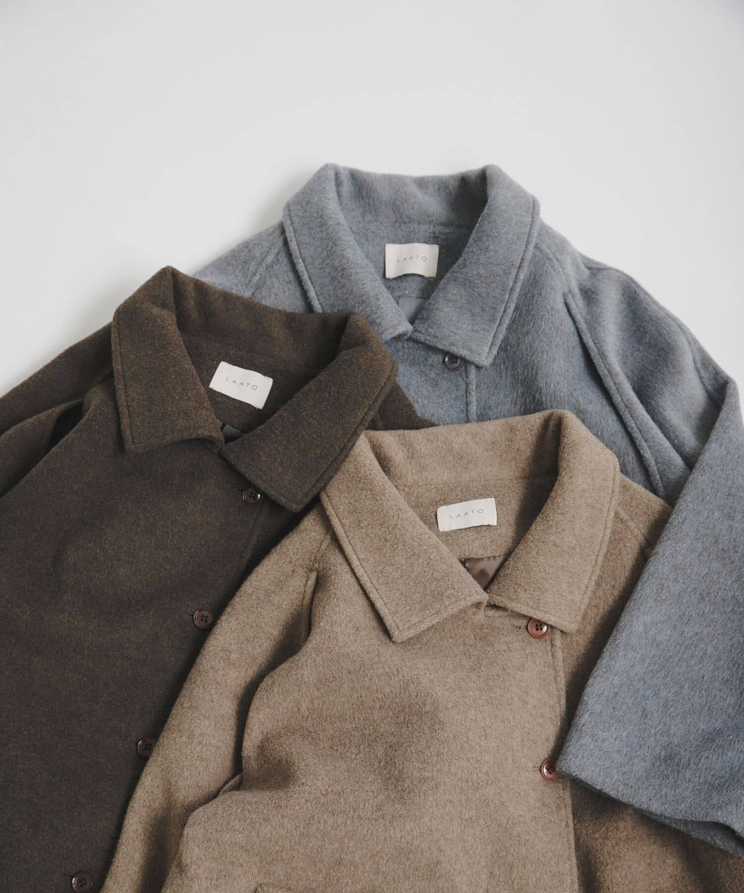 LAATO「balmacaan coat」|ステンカラーコート|