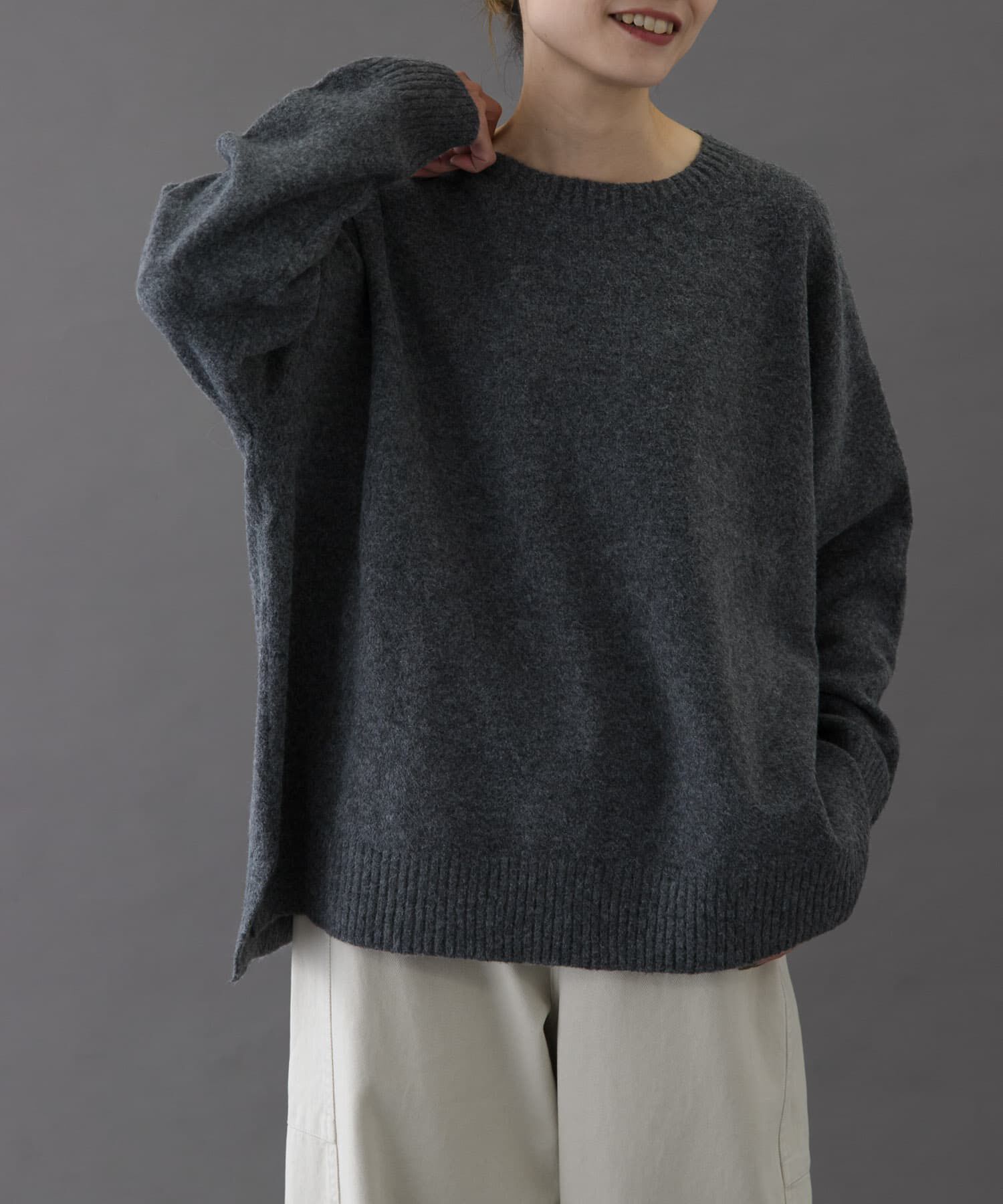 URBAN RESEARCH DOORS「FORK&SPOON　コットンブレンドチュニックニット」|ニット・セーター|