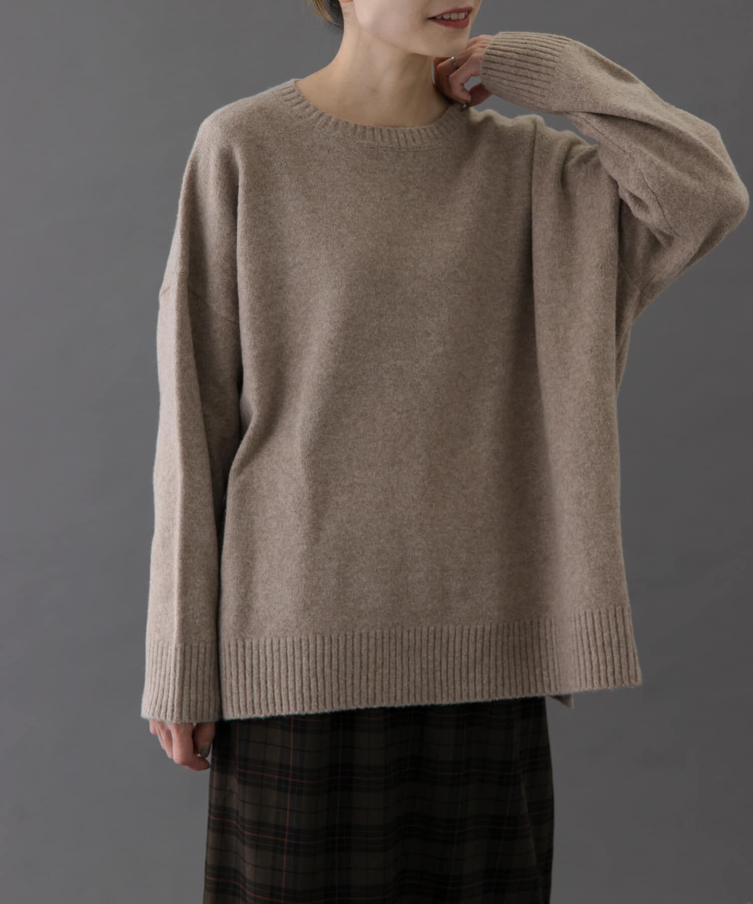 URBAN RESEARCH DOORS「FORK&SPOON　コットンブレンドチュニックニット」|ニット・セーター|