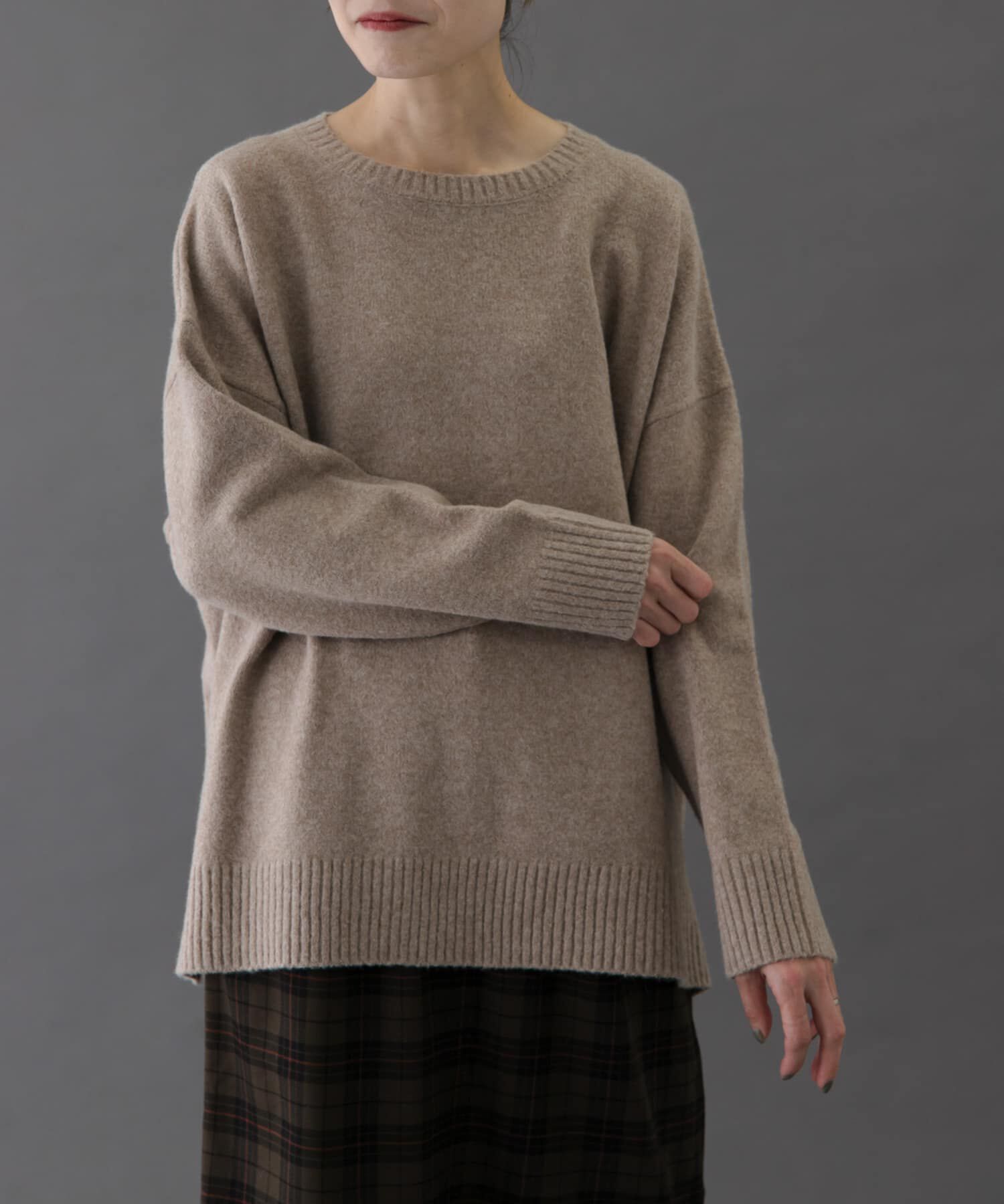 URBAN RESEARCH DOORS「FORK&SPOON　コットンブレンドチュニックニット」|ニット・セーター|