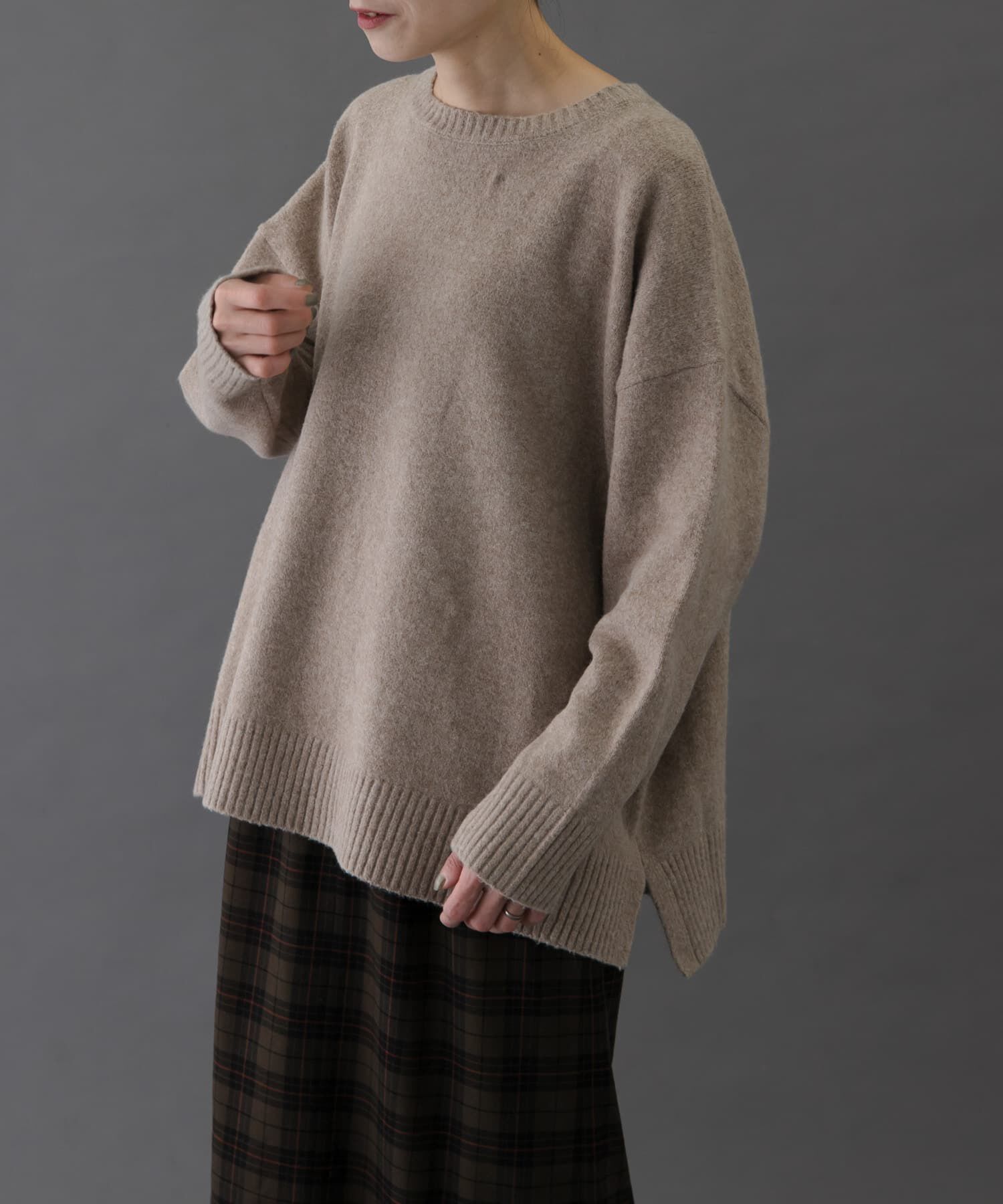 URBAN RESEARCH DOORS「FORK&SPOON　コットンブレンドチュニックニット」|ニット・セーター|