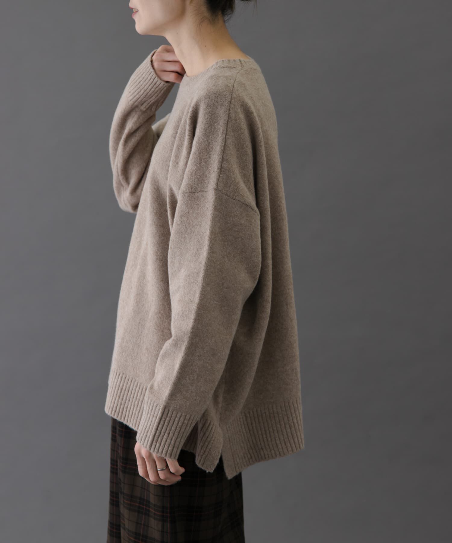 URBAN RESEARCH DOORS「FORK&SPOON　コットンブレンドチュニックニット」|ニット・セーター|