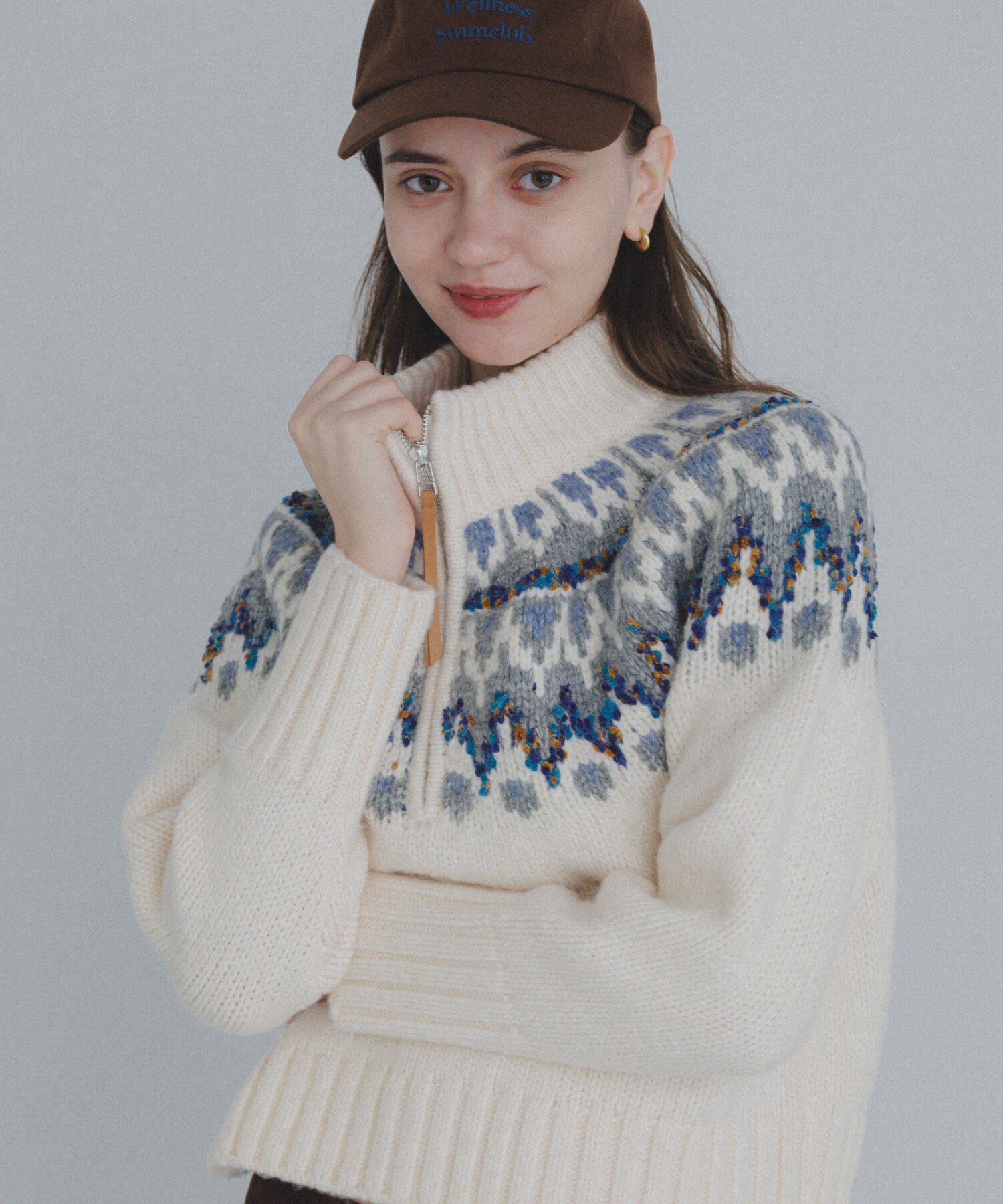 Sonny Label 「ハーフZIP求心ノルディック柄ニット」|ニット・セーター|ホワイト系その他