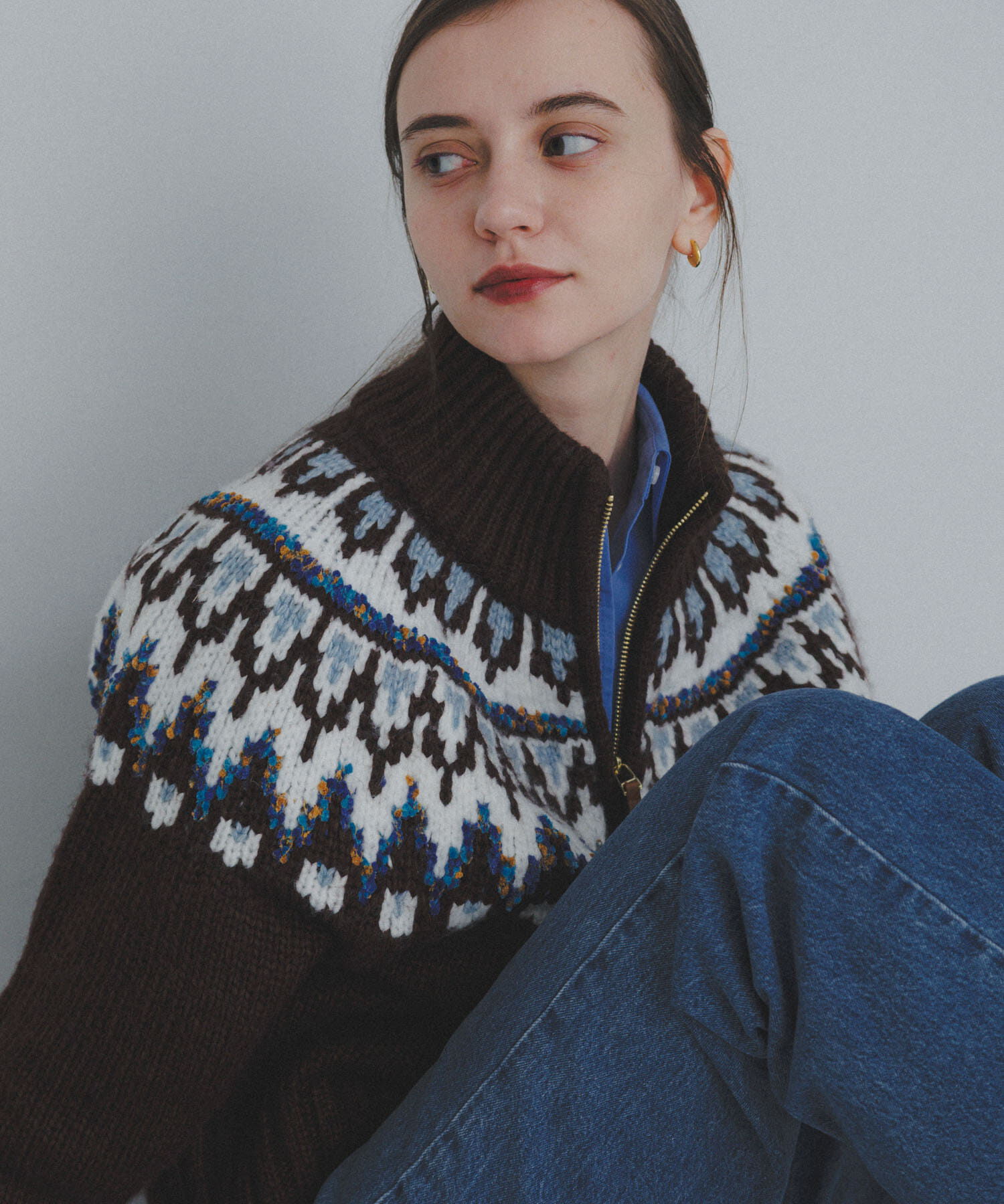 Sonny Label 「ハーフZIP求心ノルディック柄ニット」|ニット・セーター|