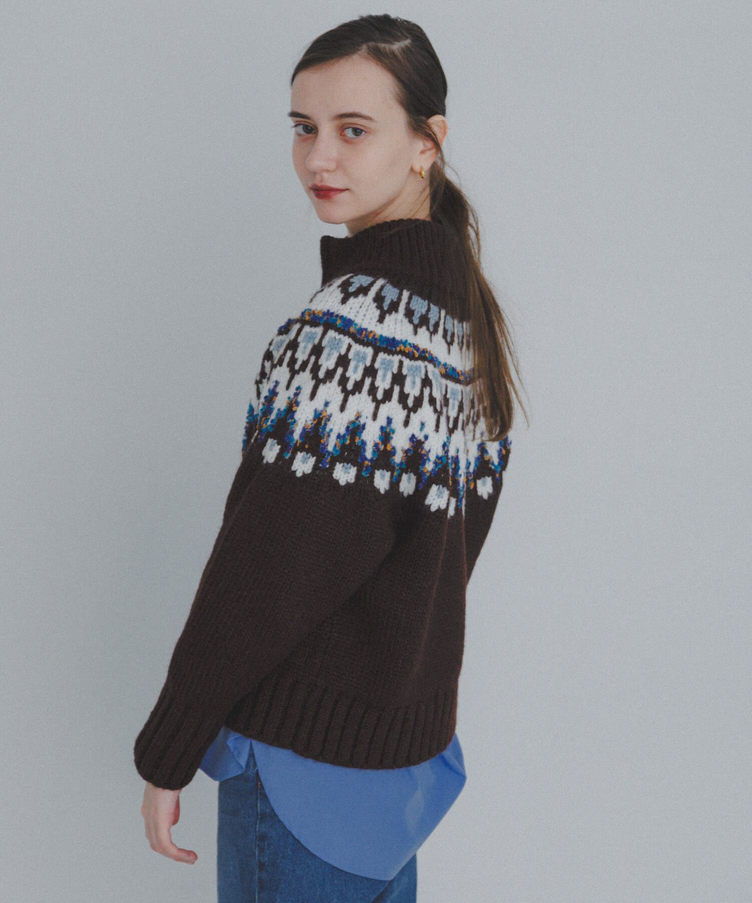 Sonny Label 「ハーフZIP求心ノルディック柄ニット」|ニット・セーター|