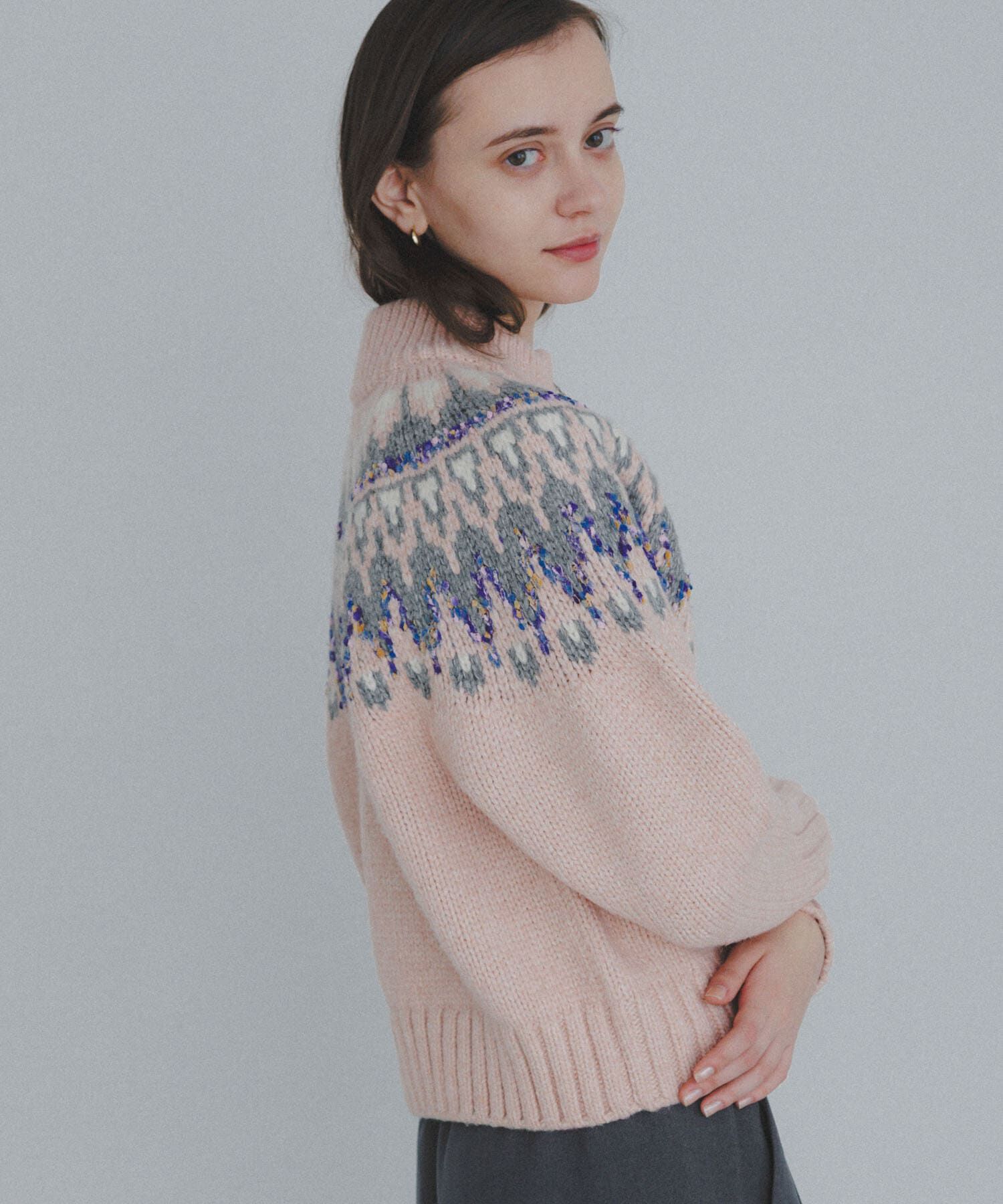 Sonny Label 「ハーフZIP求心ノルディック柄ニット」|ニット・セーター|