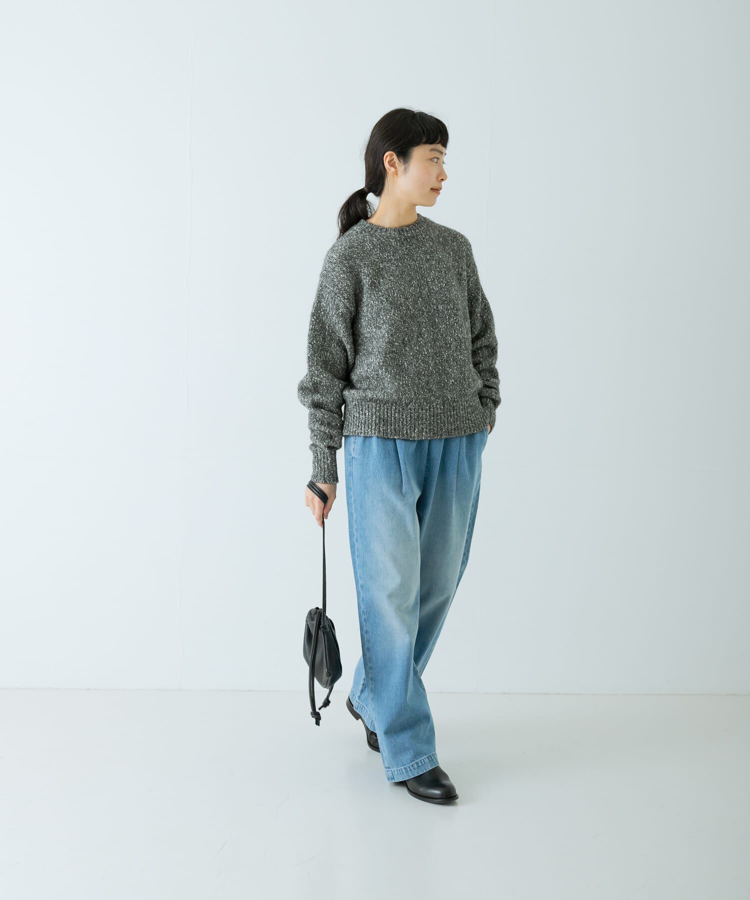 かぐれ「コットンアルパカクルーネックニット」|ニット・セーター|