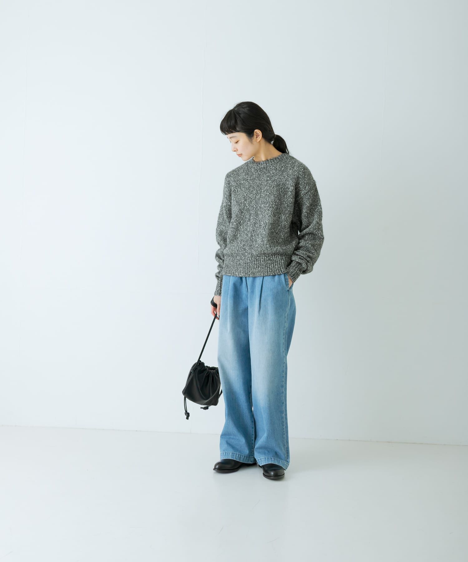 かぐれ「コットンアルパカクルーネックニット」|ニット・セーター|