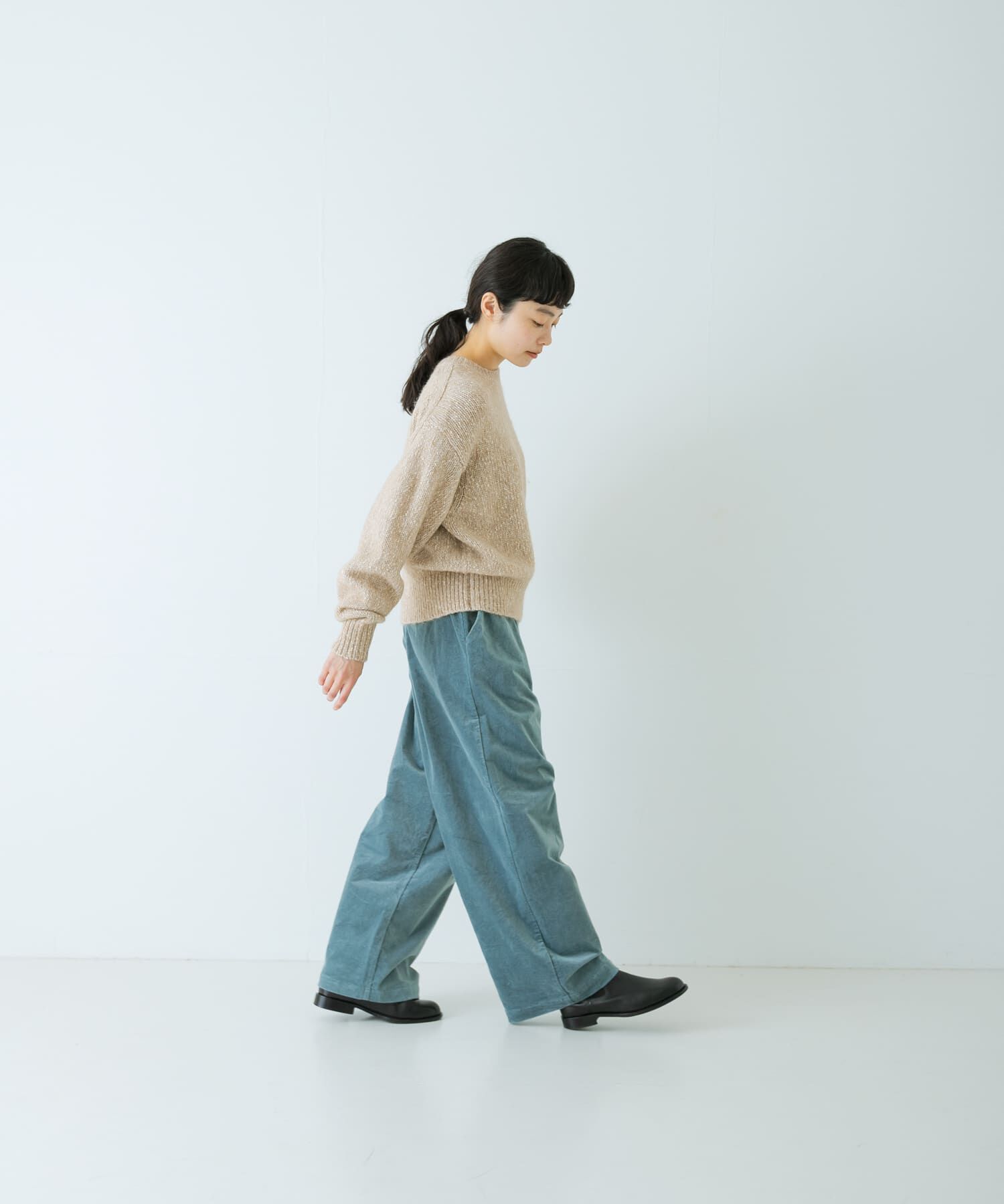 かぐれ「コットンアルパカクルーネックニット」|ニット・セーター|