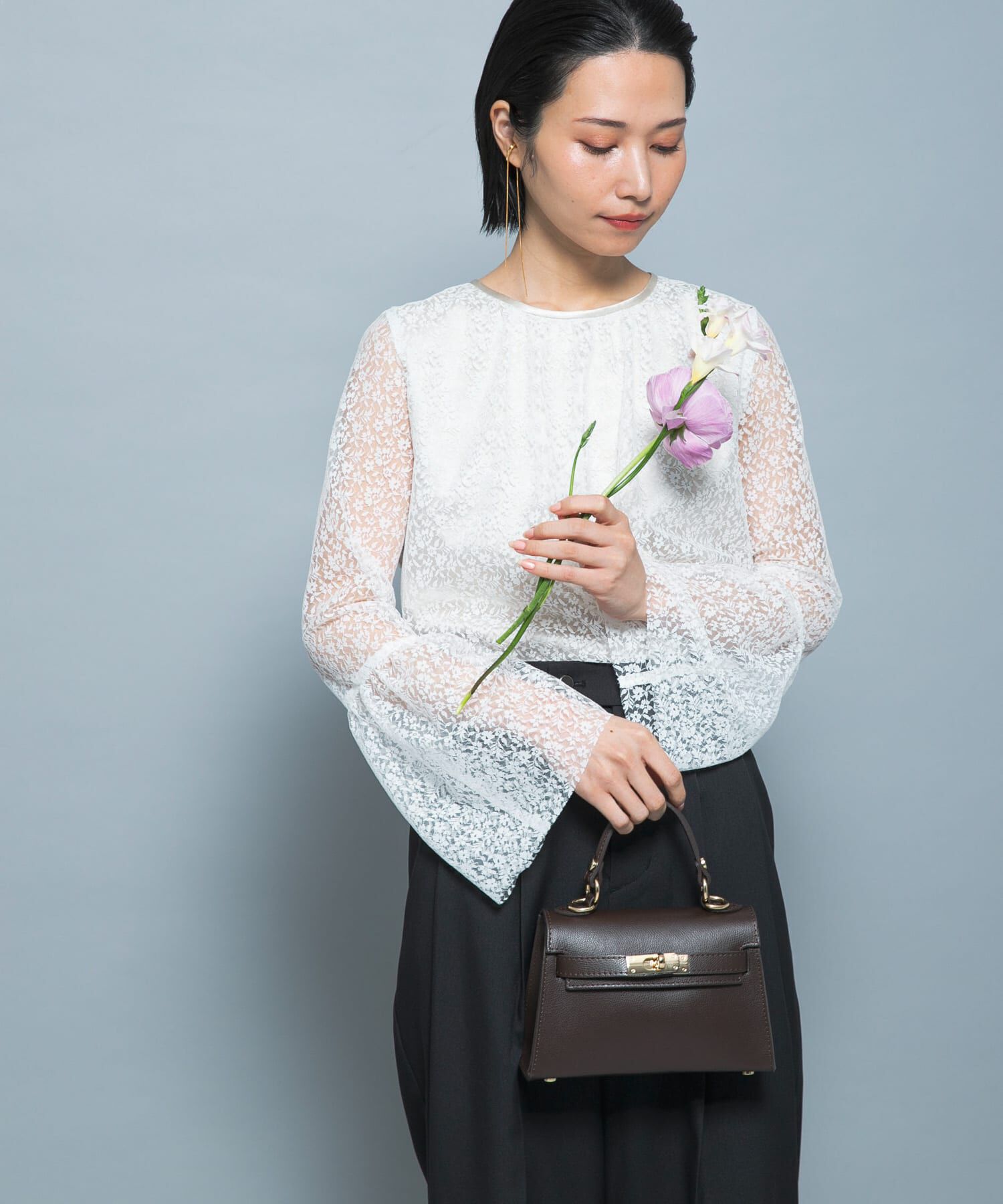 URBAN RESEARCH ROSSO「フレアスリーブレースブラウス」|シャツ・ブラウス|ホワイト