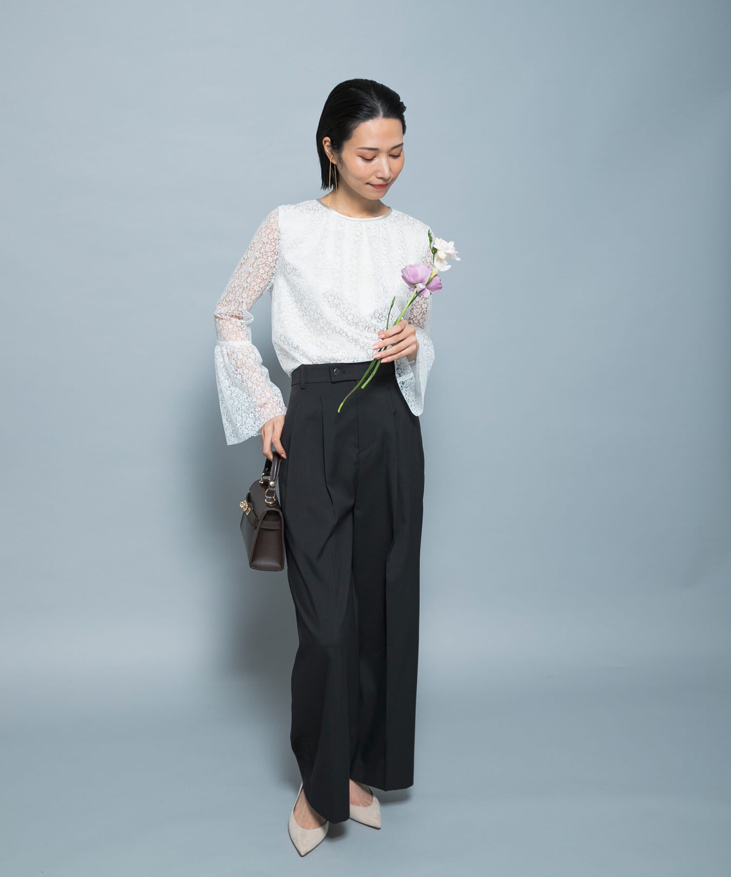 URBAN RESEARCH ROSSO「フレアスリーブレースブラウス」|シャツ・ブラウス|