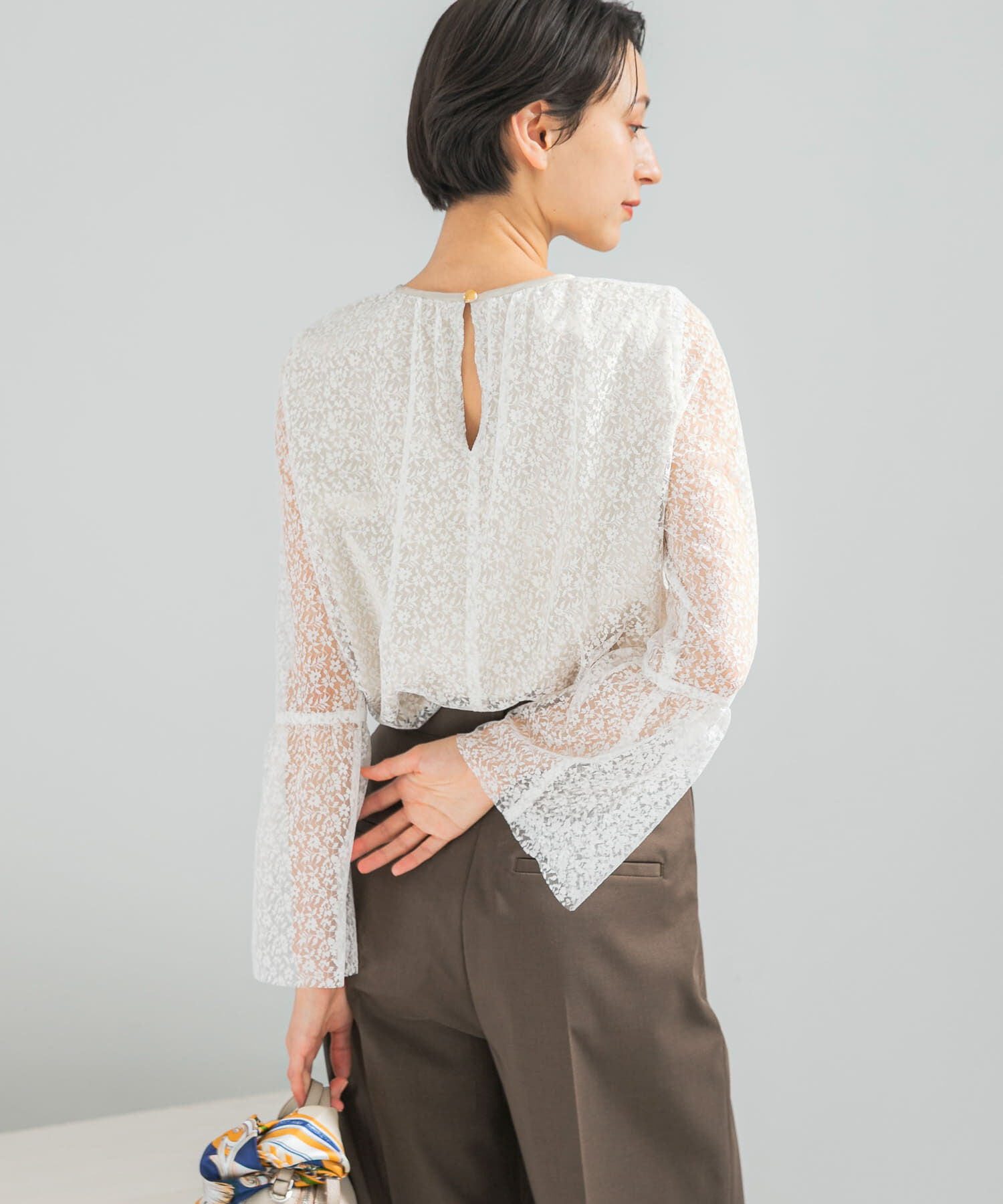 URBAN RESEARCH ROSSO「フレアスリーブレースブラウス」|シャツ・ブラウス|