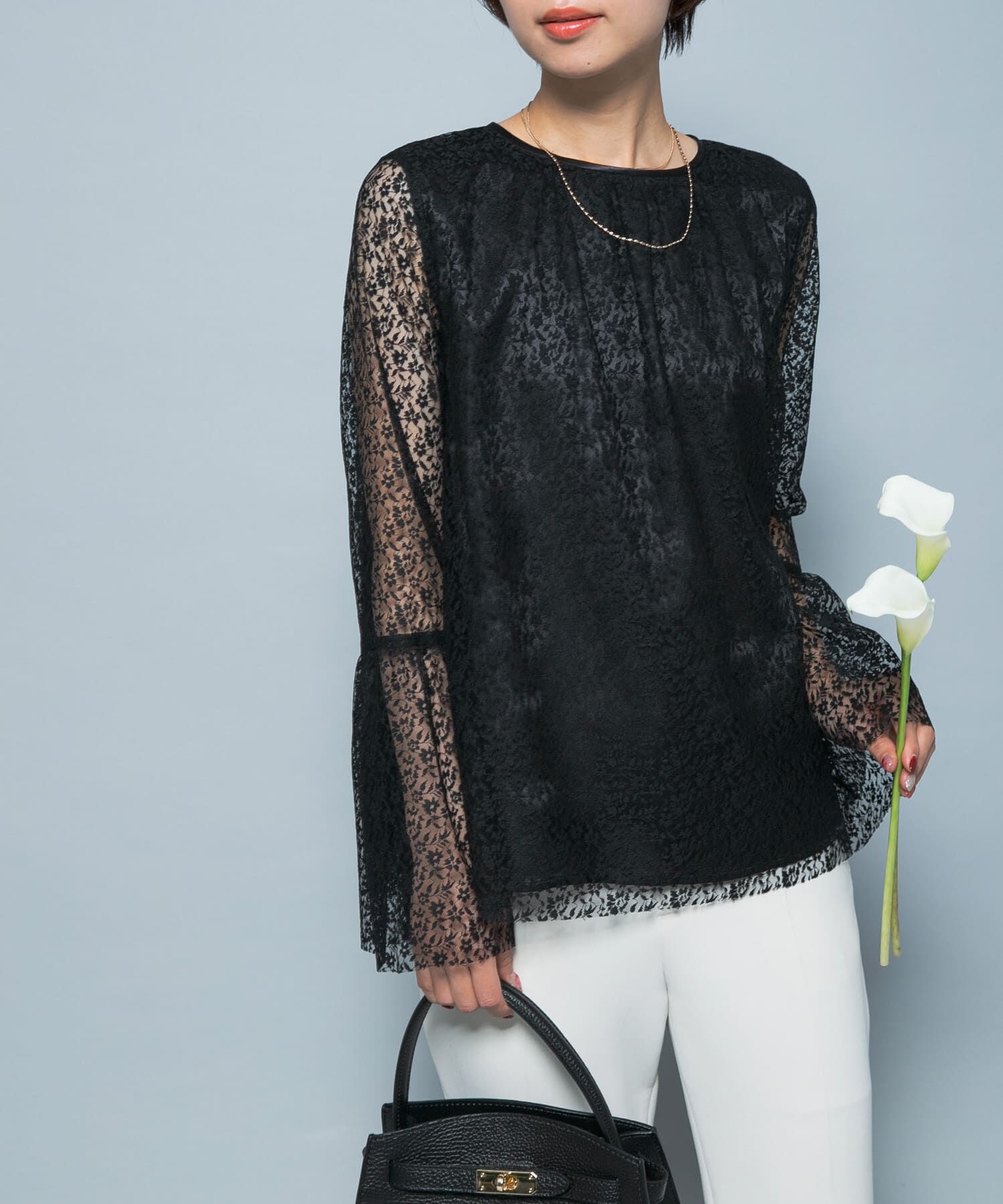 URBAN RESEARCH ROSSO「フレアスリーブレースブラウス」|シャツ・ブラウス|