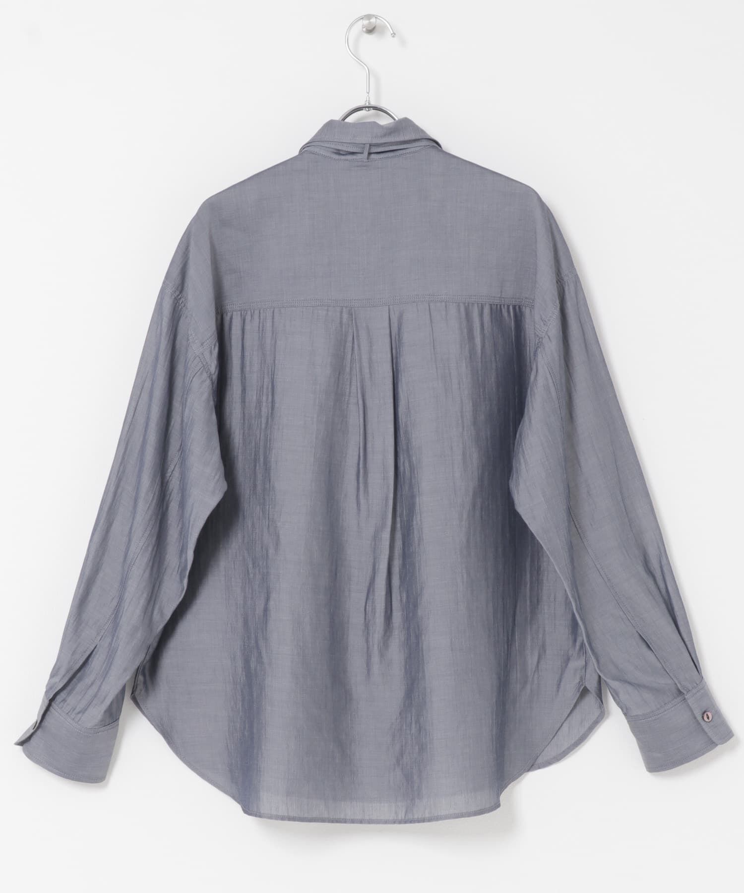 URBAN RESEARCH ROSSO「タイ付デニムライクシアーシャツ」|シャツ・ブラウス|