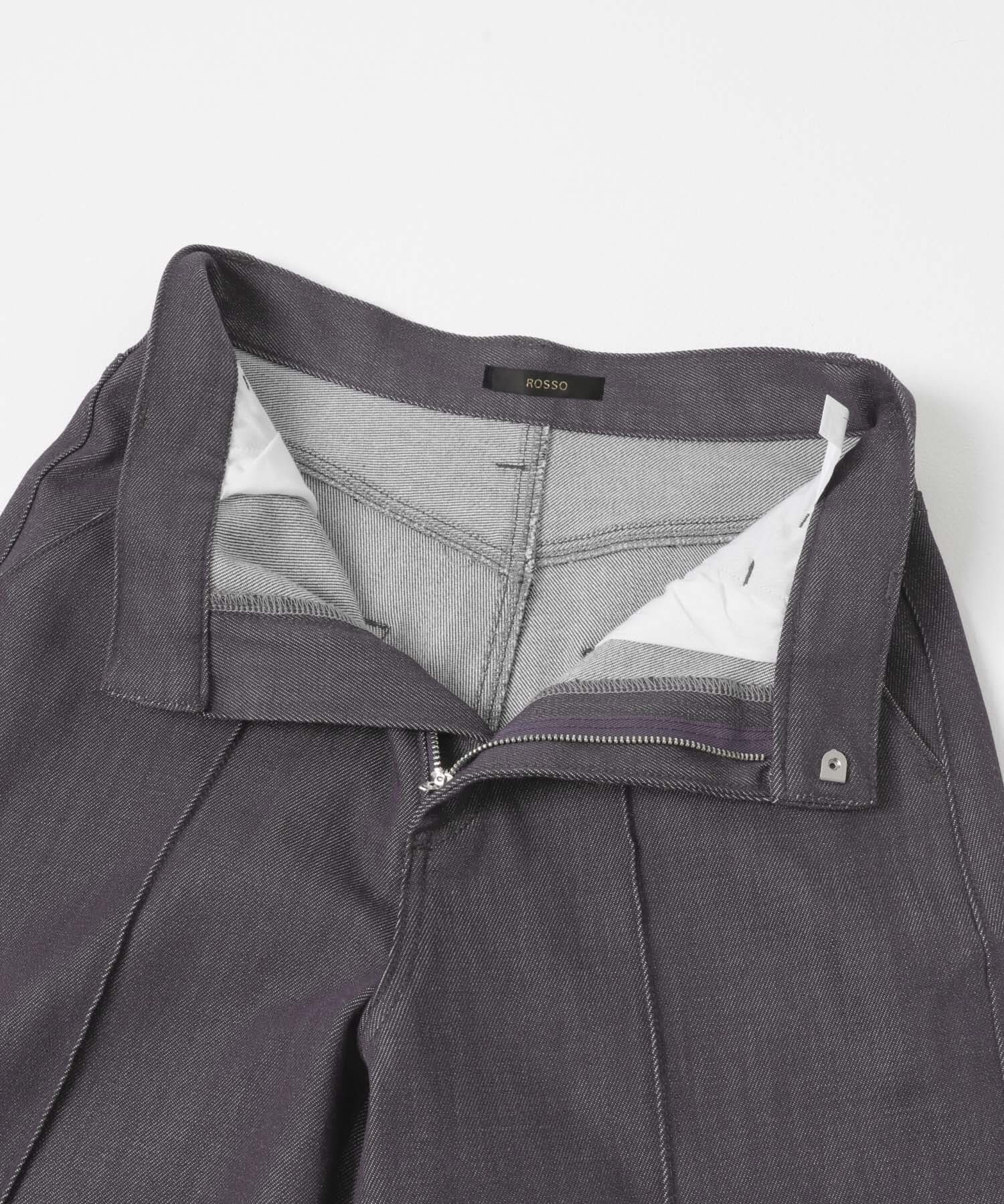 URBAN RESEARCH ROSSO「ピンタックストレッチワイドデニムパンツ」|デニム|