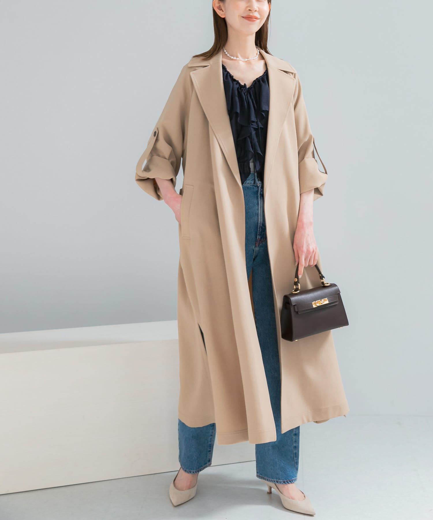 URBAN RESEARCH ROSSO「撥水 ロングガウンコート」|トレンチコート|