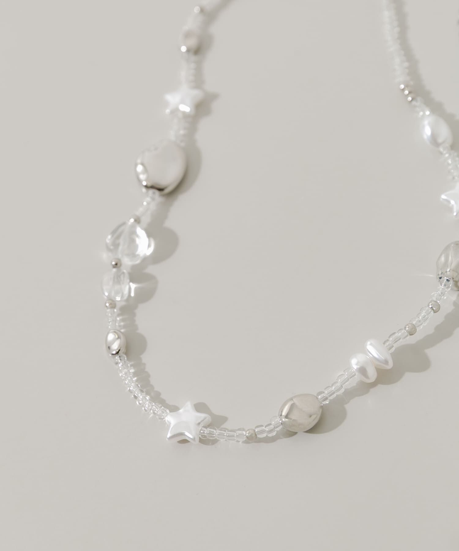 SMELLY「クリアビーズモチーフネックレス」|ネックレス|