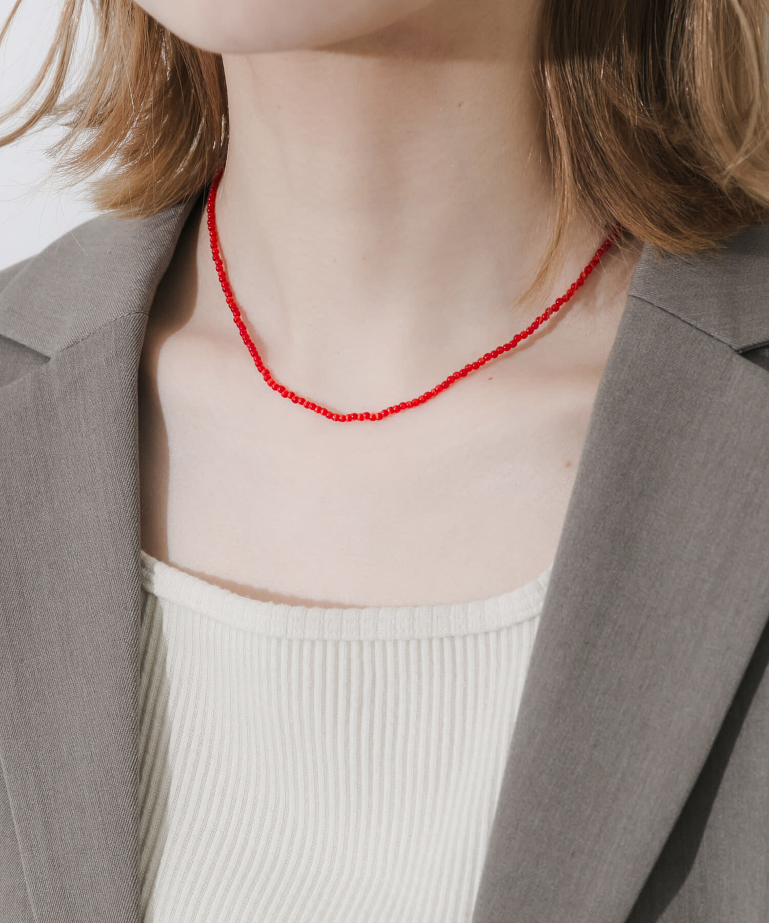 SMELLY「ステンレスカラービーズネックレス」|ネックレス|