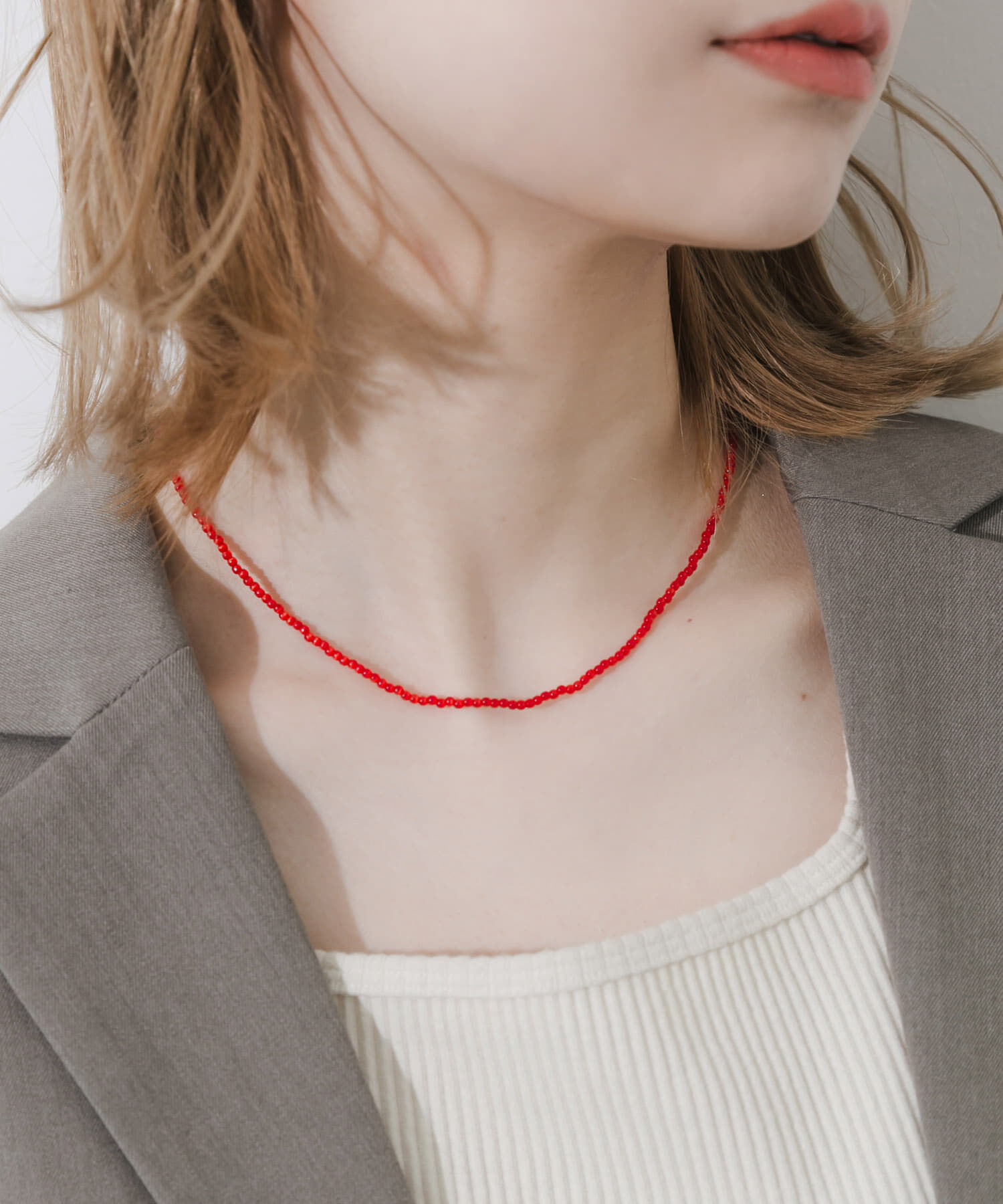 SMELLY「ステンレスカラービーズネックレス」|ネックレス|