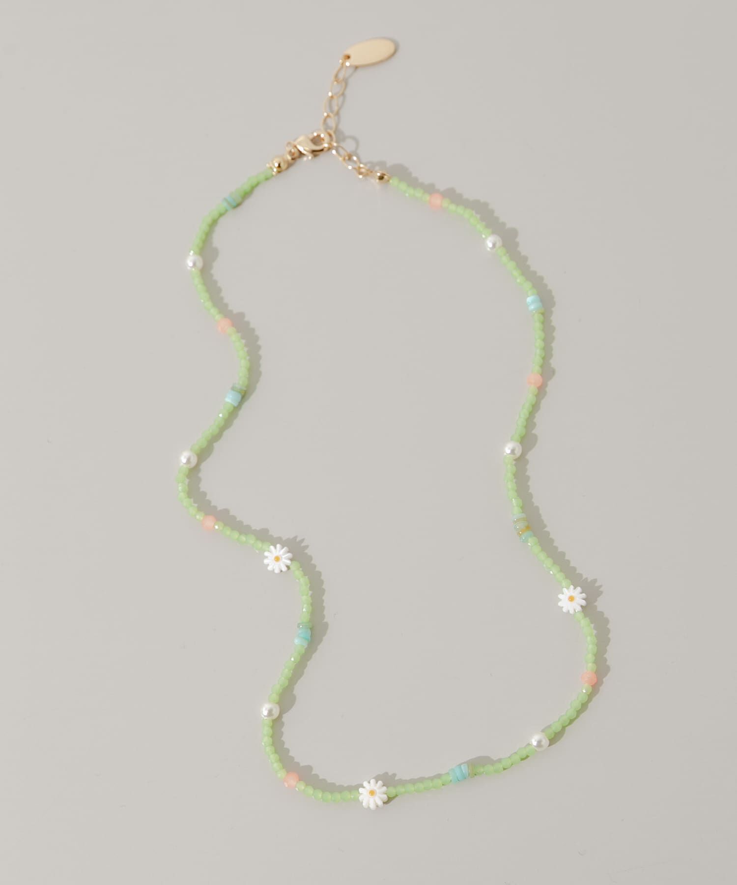 SMELLY「フラワーモチーフカラフルビーズネックレス」|ネックレス|