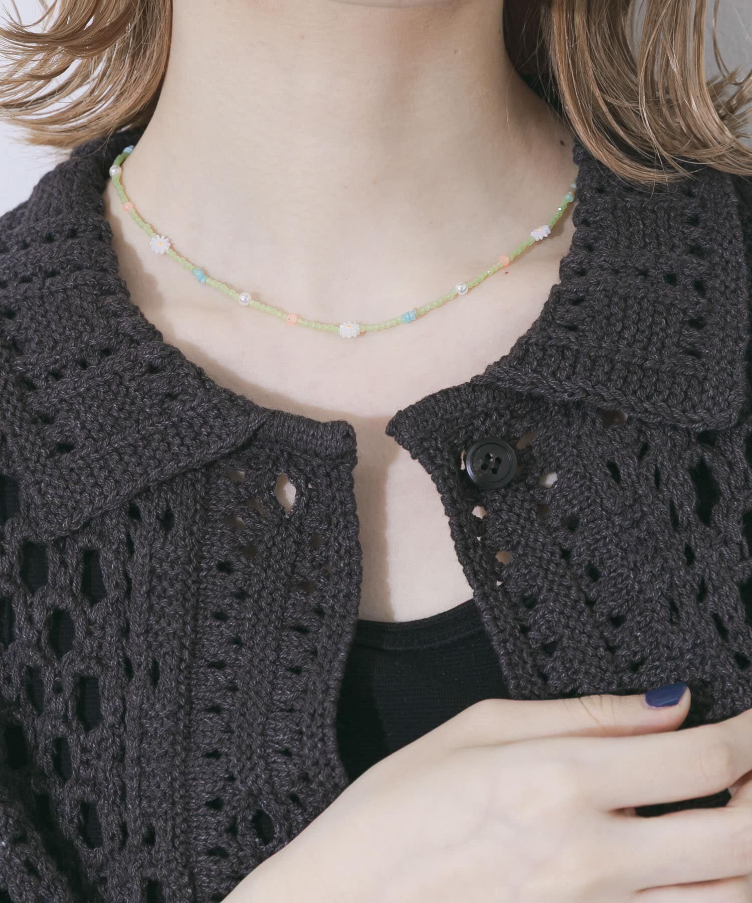 SMELLY「フラワーモチーフカラフルビーズネックレス」|ネックレス|