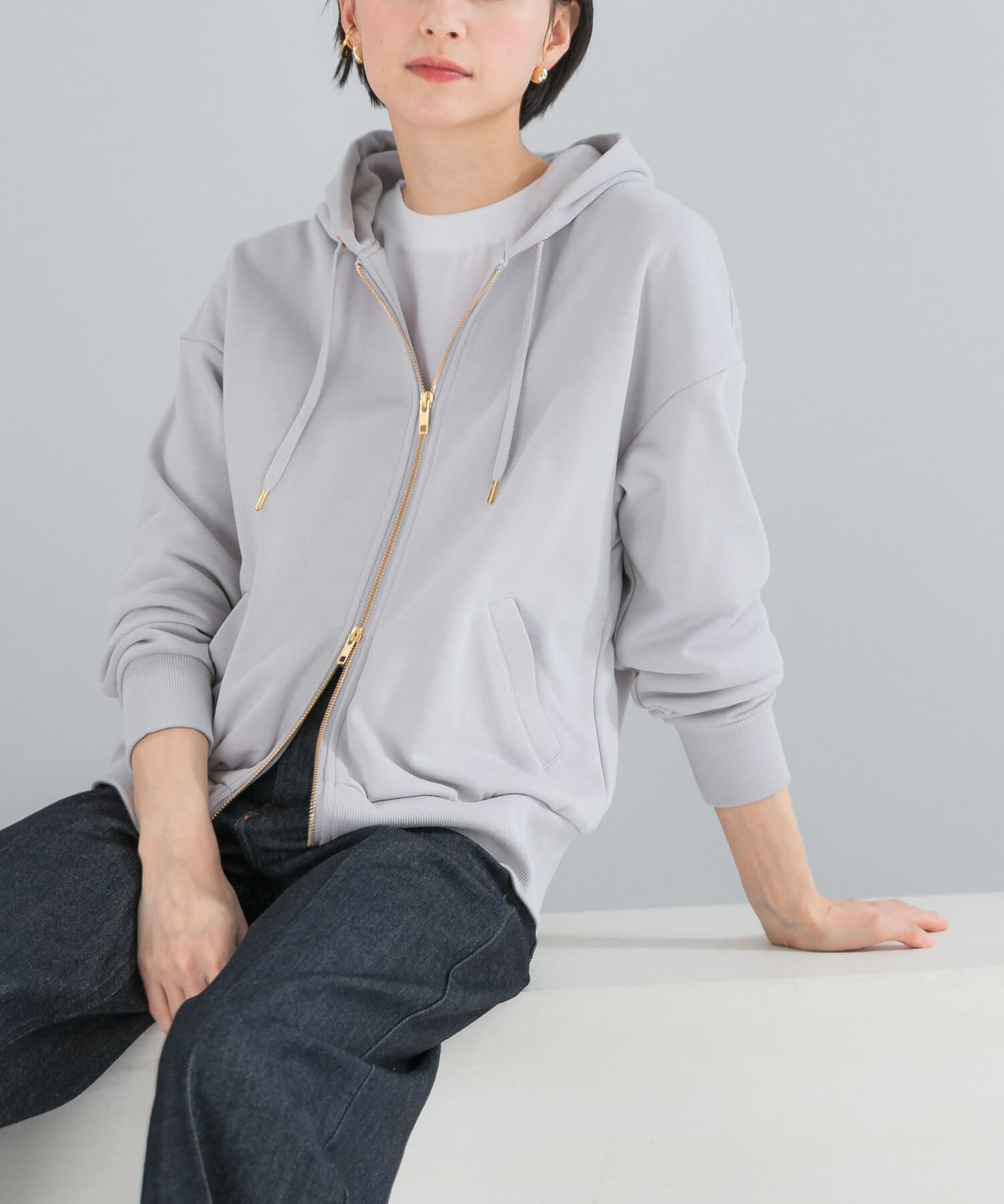 URBAN RESEARCH ROSSO「『WEB限定』『UR TECH』オーバーZIPパーカー」|パーカー|ブルー系その他