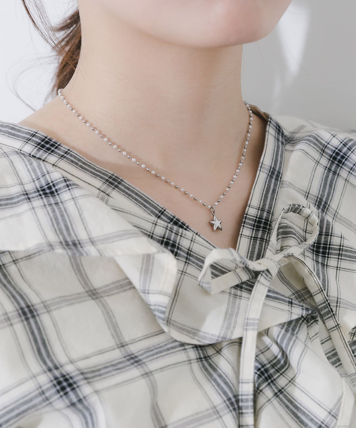 SMELLY「ステンレススタートップビーズネックレス」|ネックレス|