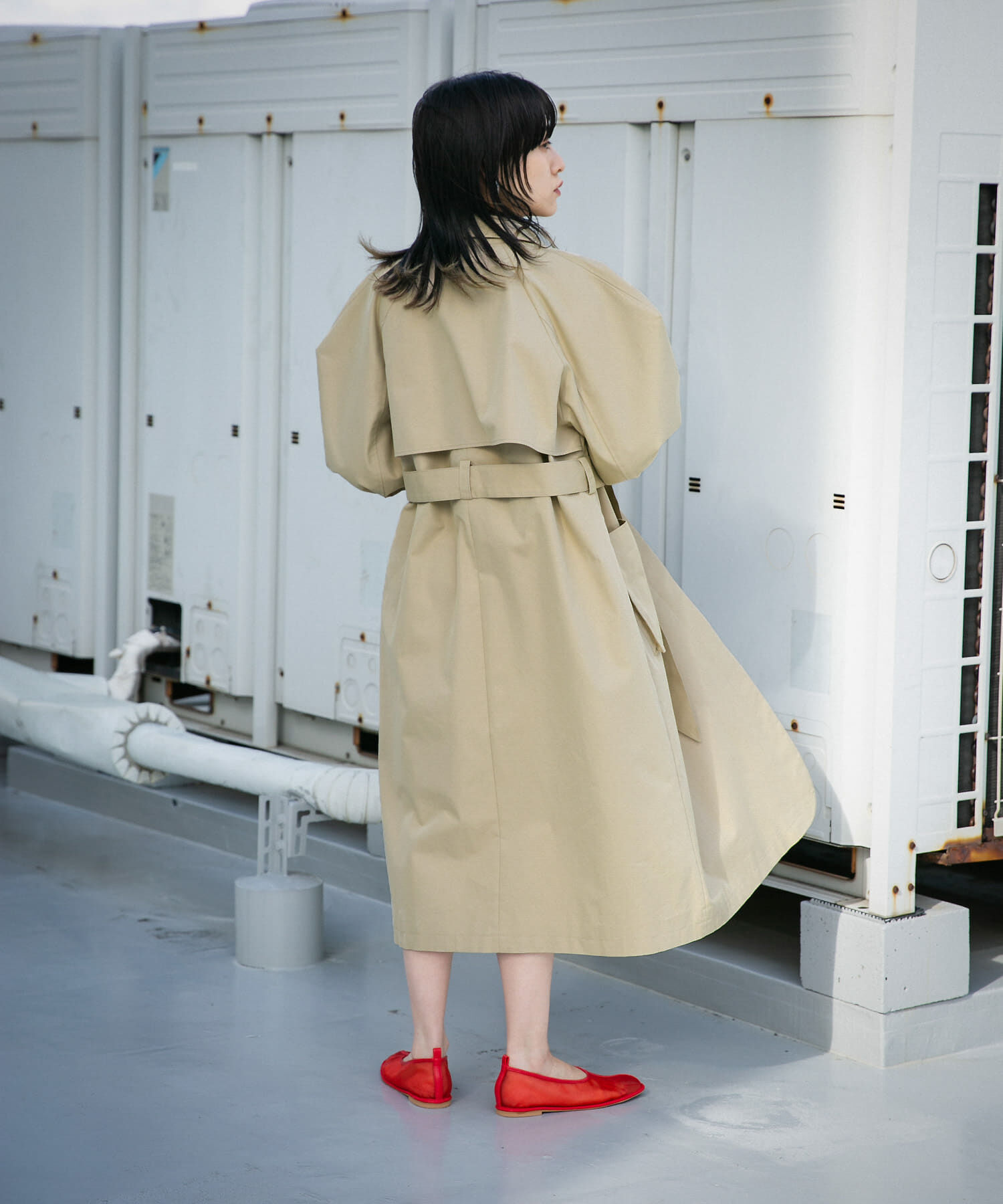  「立体スリーブデザインコート」|トレンチコート|