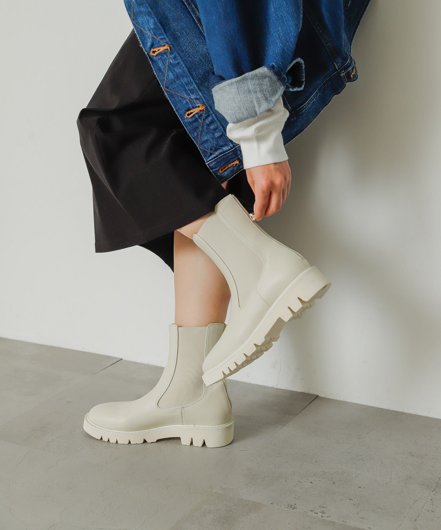 SENSE OF PLACE by URBAN RESEARCH「『軽量ソール採用』トラックソールサイドゴアブーツ」|ショートブーツ|