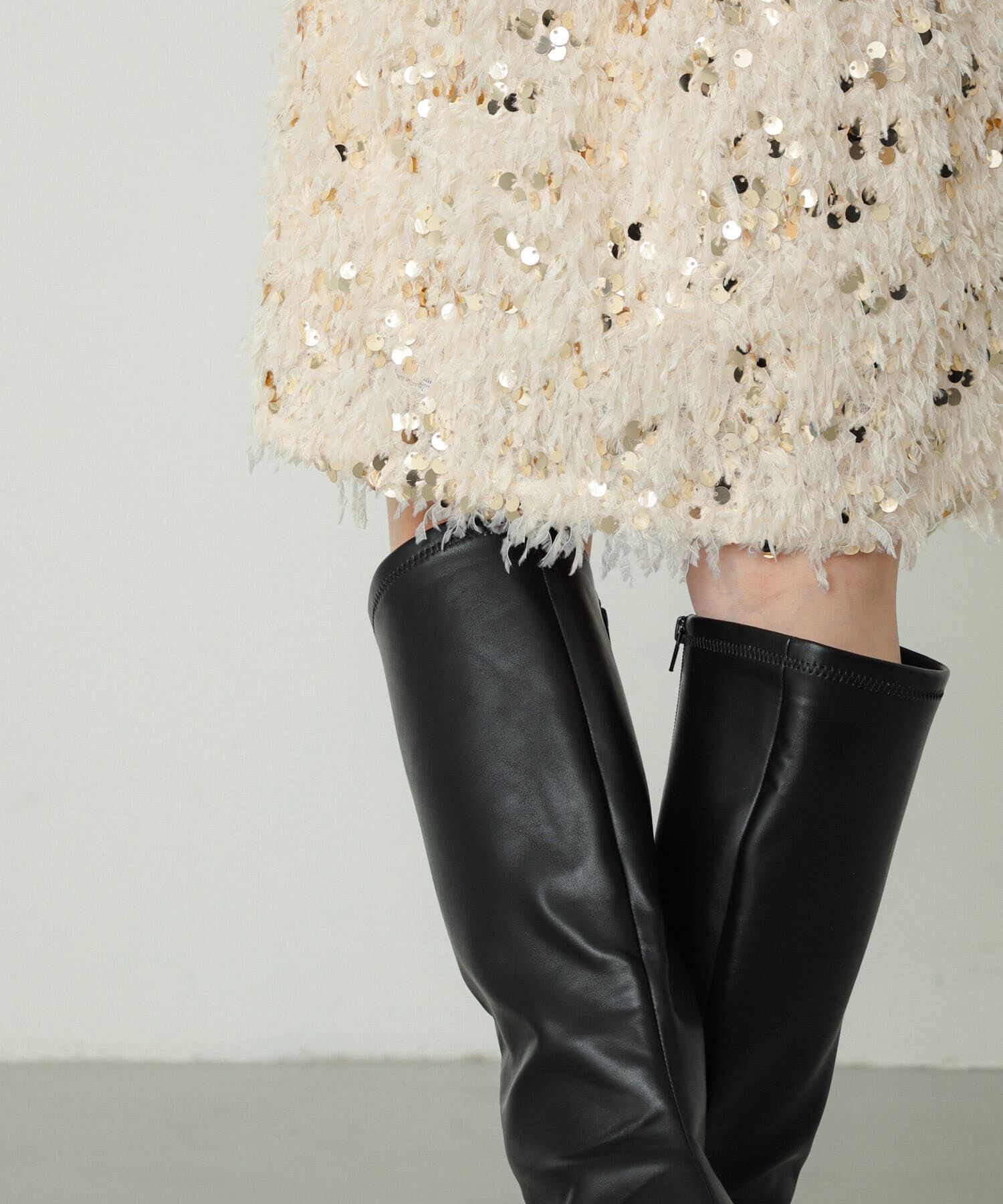 SENSE OF PLACE by URBAN RESEARCH「『消臭』スクエアトゥストレッチロングブーツ」|ショートブーツ|