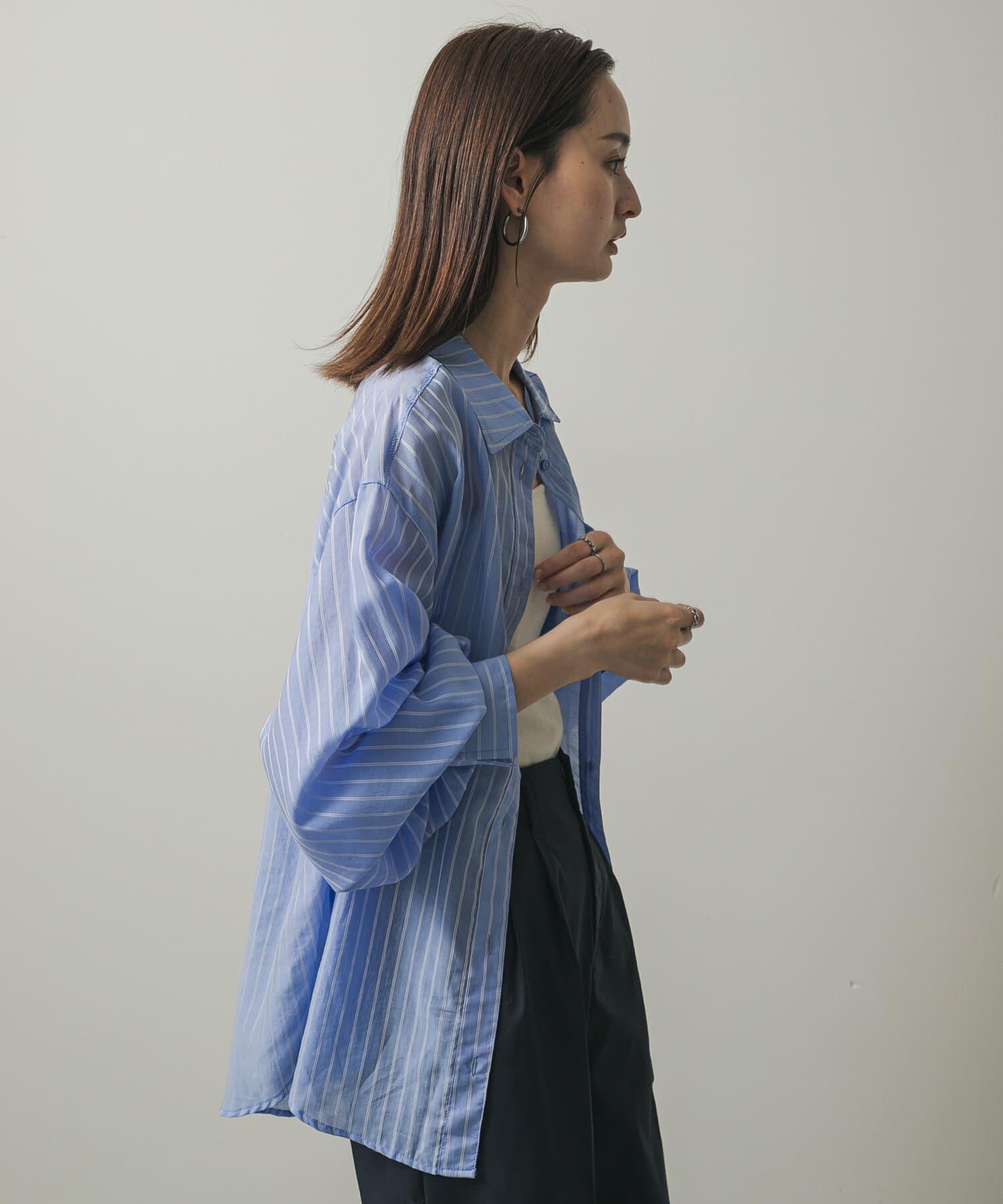 SENSE OF PLACE by URBAN RESEARCH「タックポケットシアーストライプシャツ」|シャツ・ブラウス|