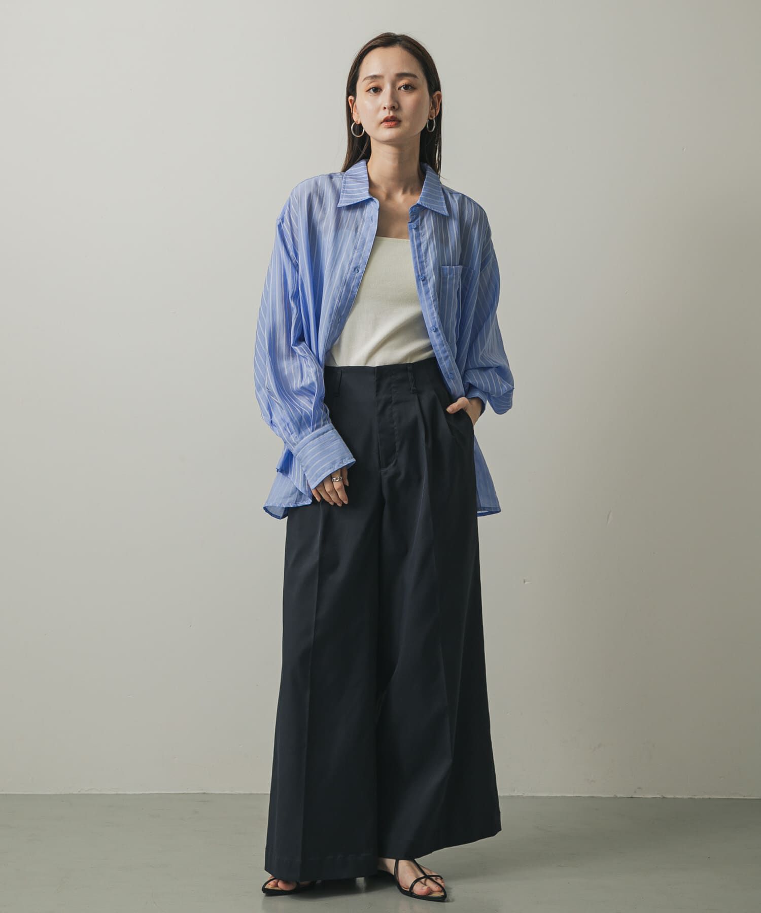 SENSE OF PLACE by URBAN RESEARCH「タックポケットシアーストライプシャツ」|シャツ・ブラウス|