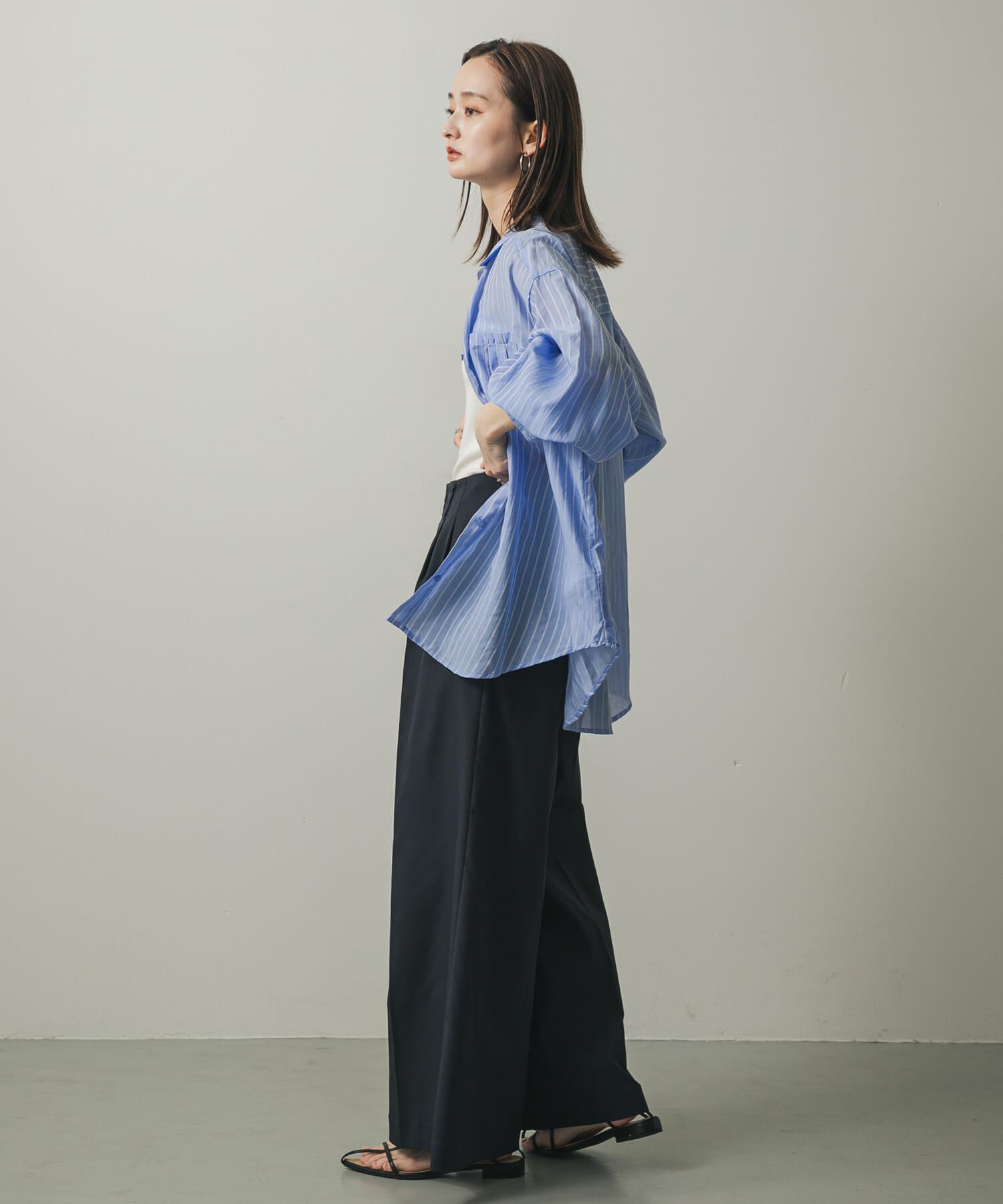 SENSE OF PLACE by URBAN RESEARCH「タックポケットシアーストライプシャツ」|シャツ・ブラウス|