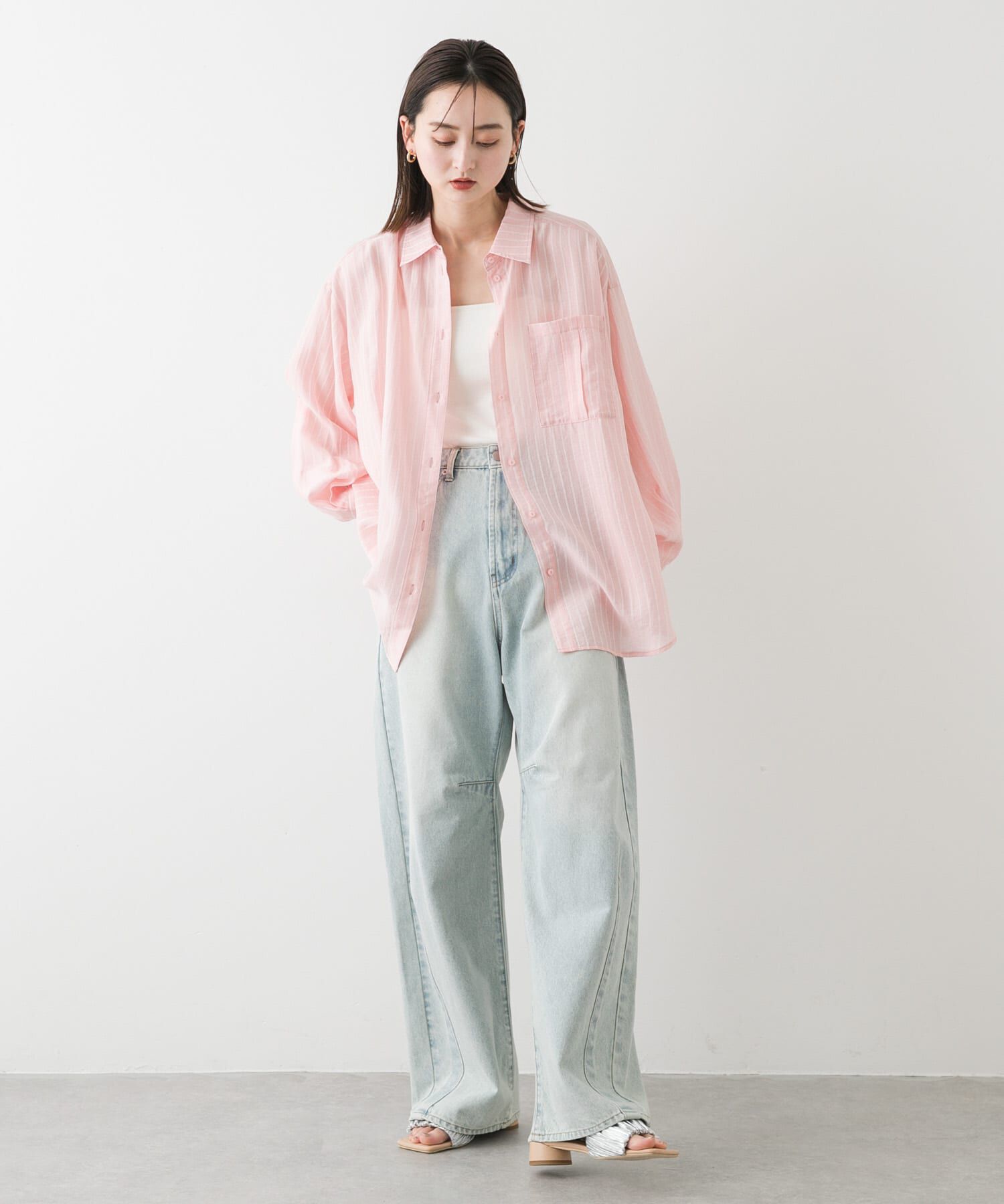 SENSE OF PLACE by URBAN RESEARCH「タックポケットシアーストライプシャツ」|シャツ・ブラウス|